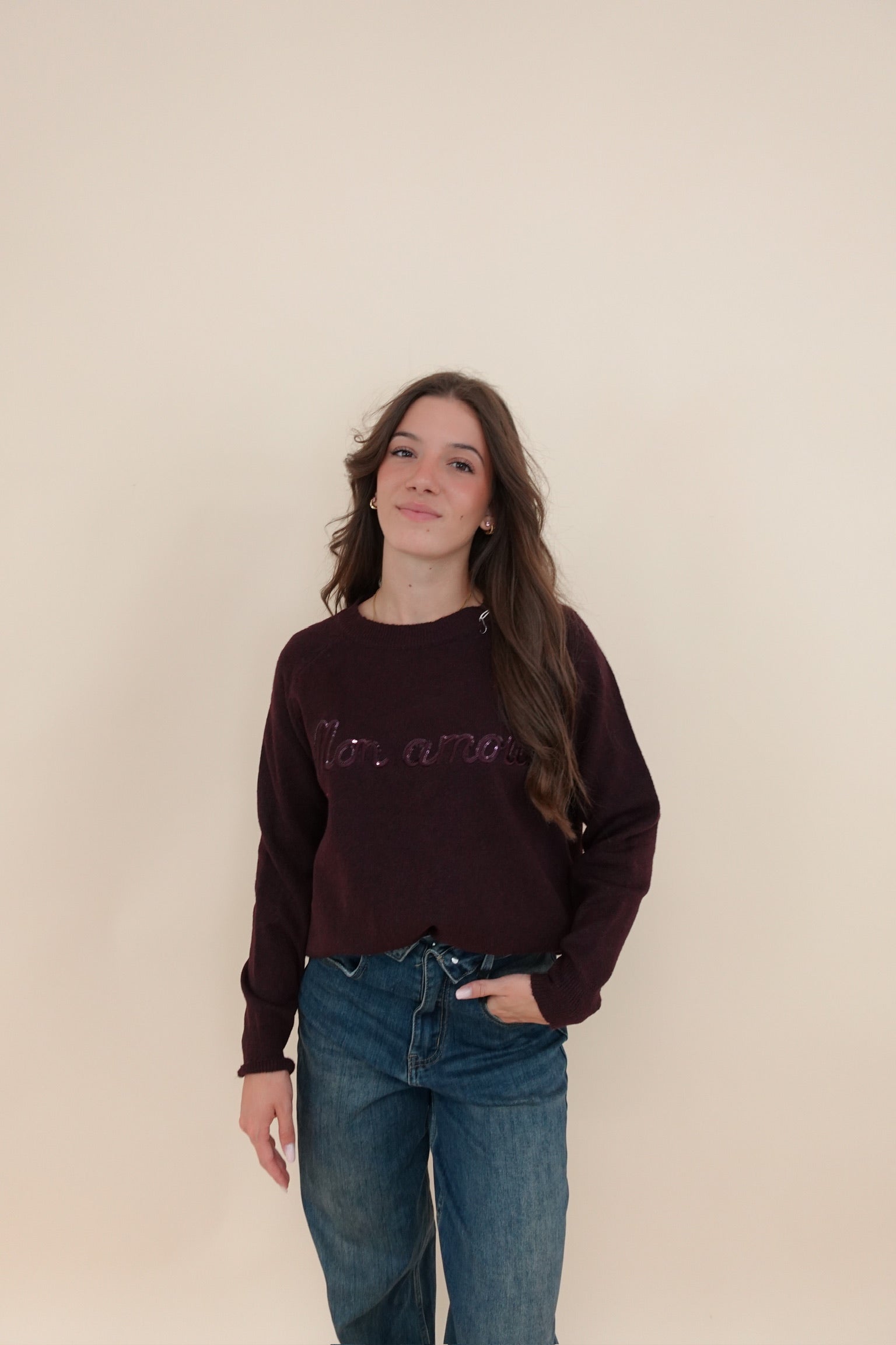 Maglione Mon Amour Bordeaux