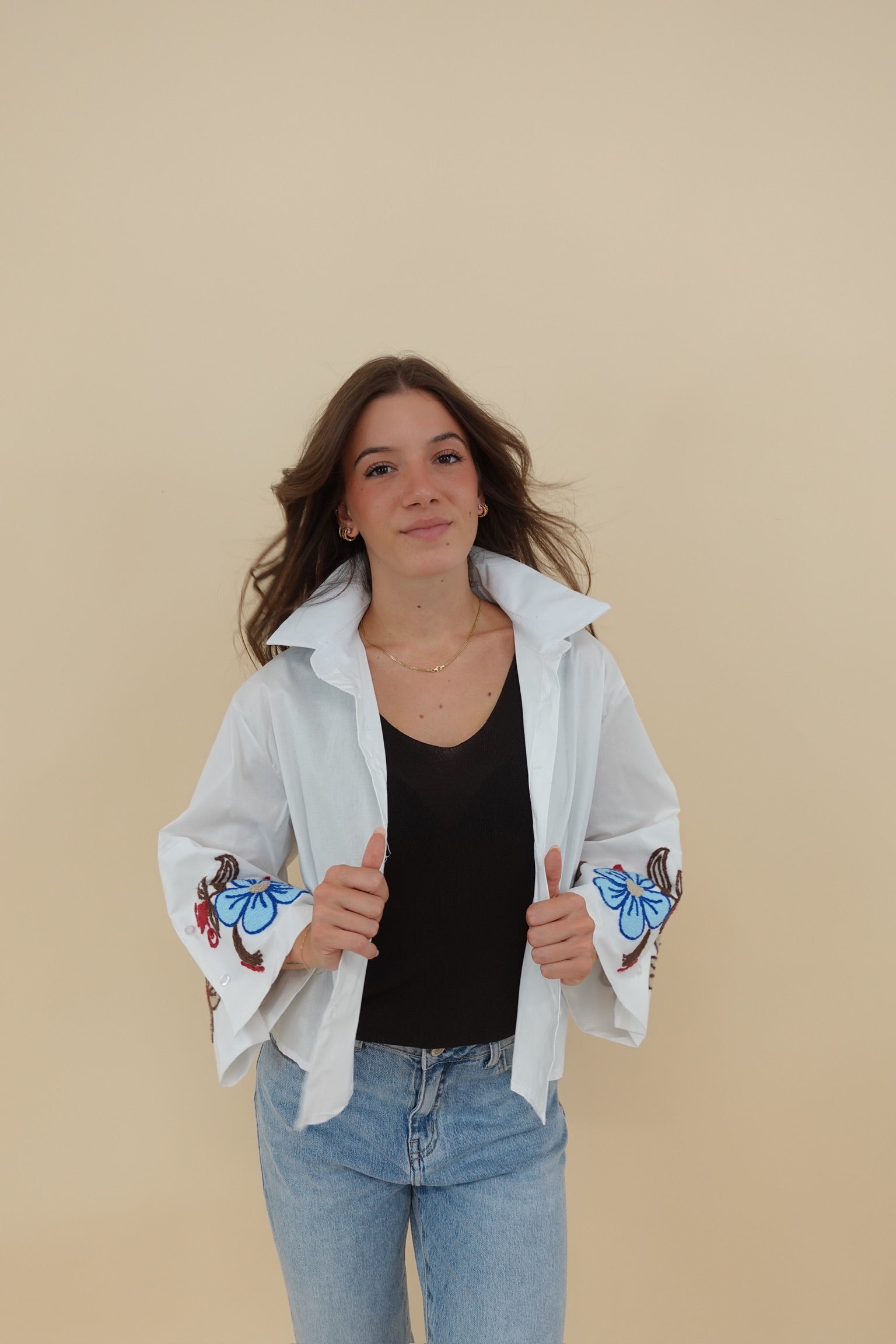 Camicia Ricamo Bianca
