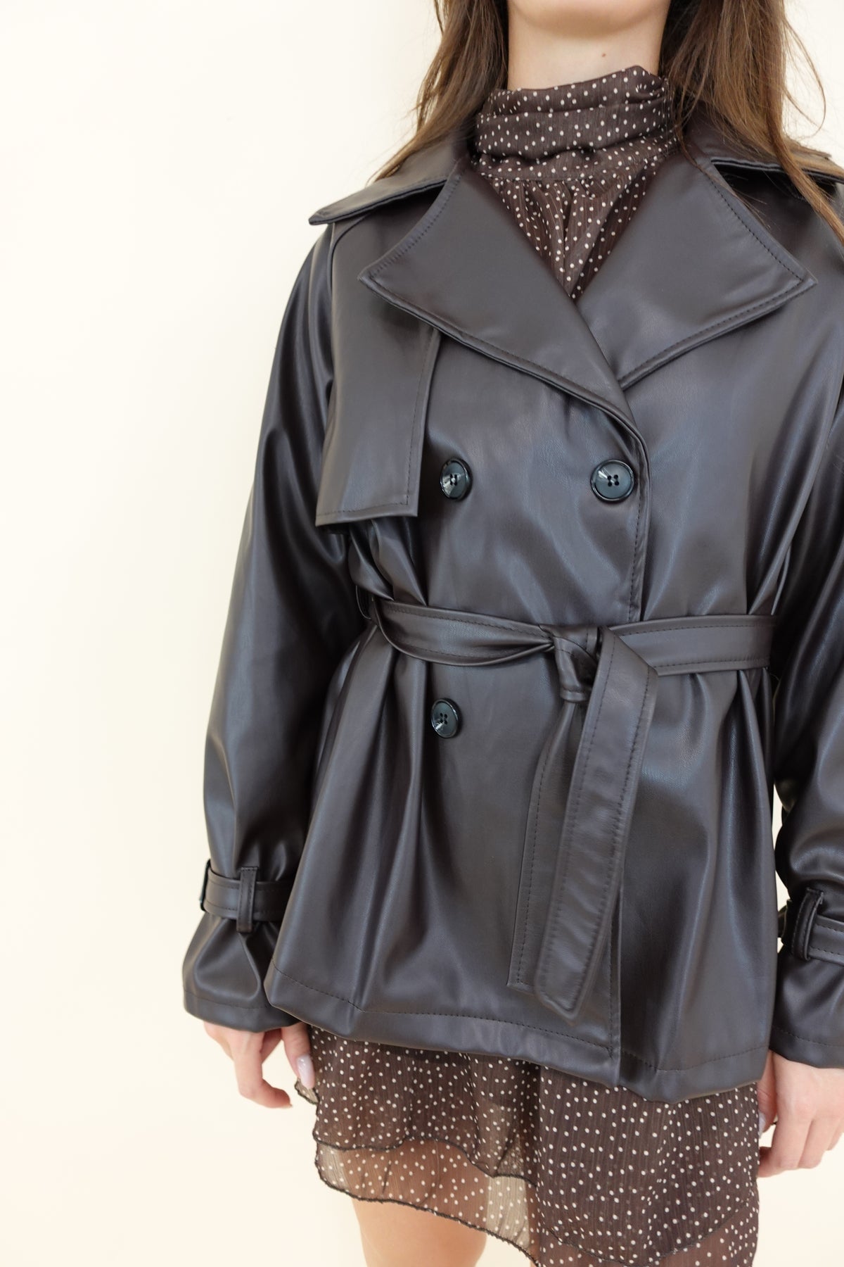 Trench Similpelle Marrone