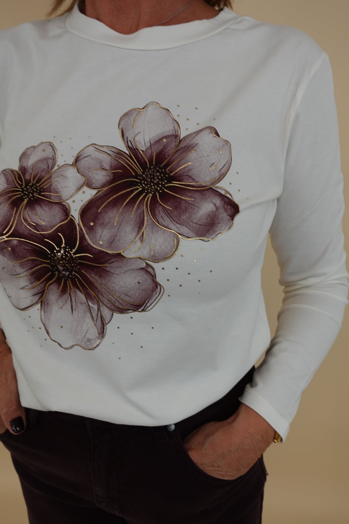 Maglia Flower Bordeaux