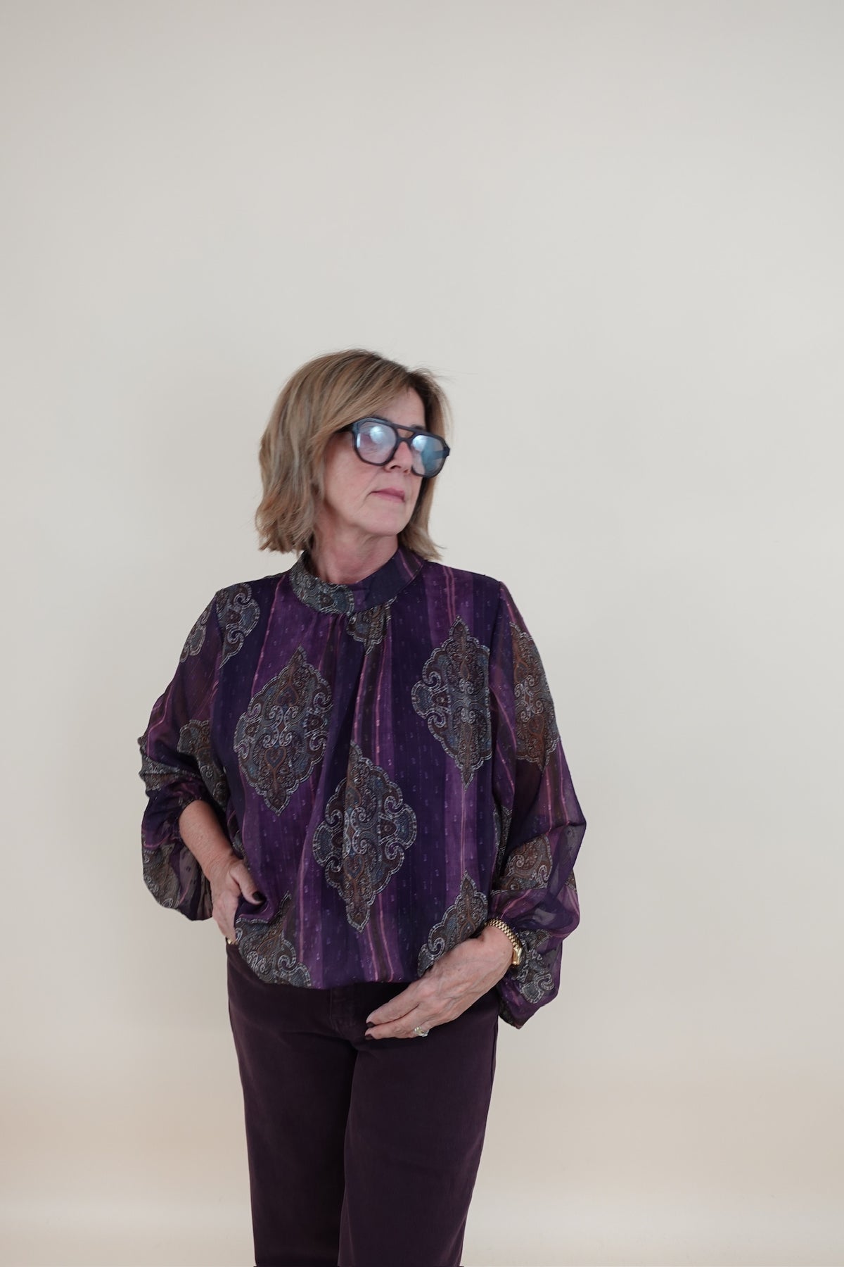 Camicia Oriente Bordeaux
