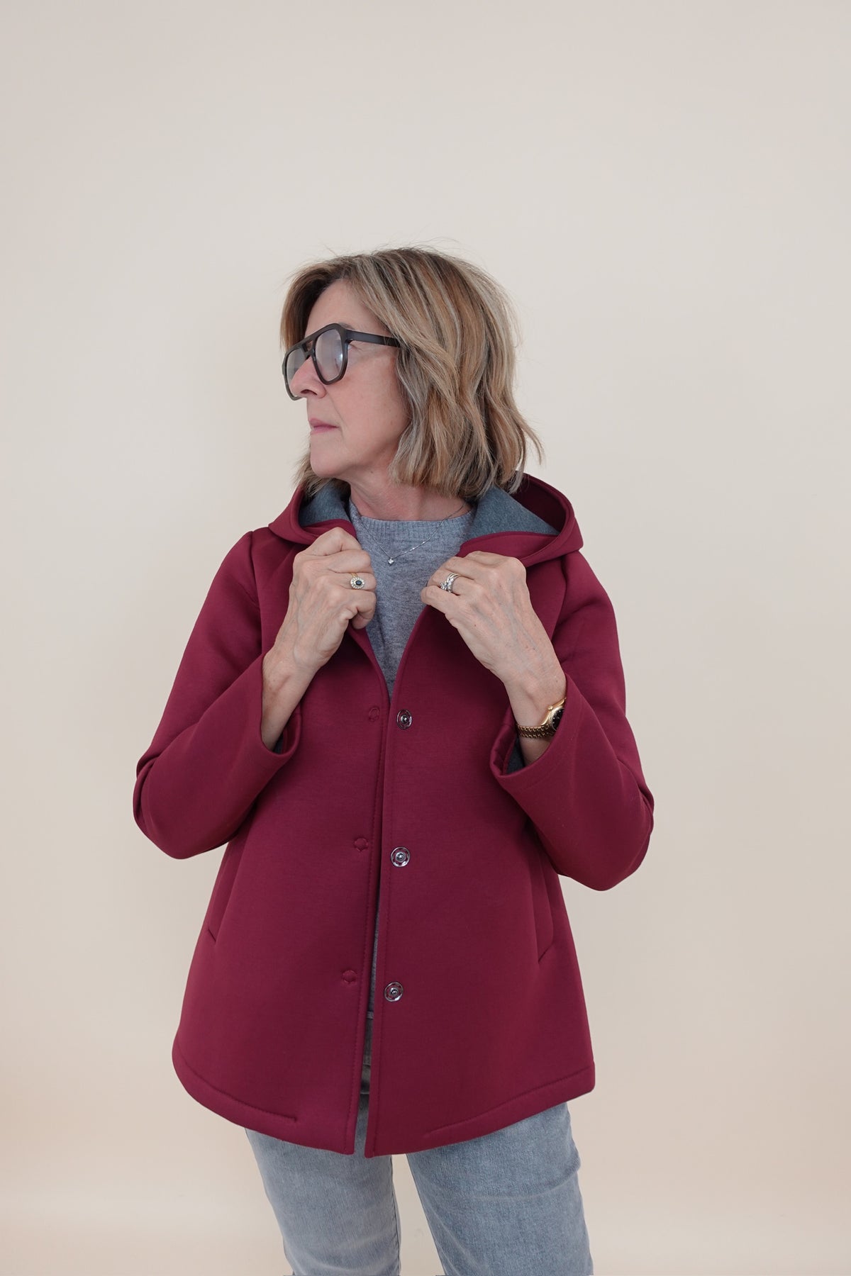 Giacca Neoprene Bordeaux
