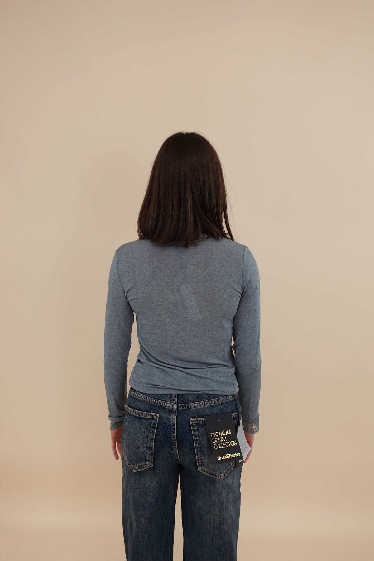 Maglia Cashmere Blend Pizzo Grigio