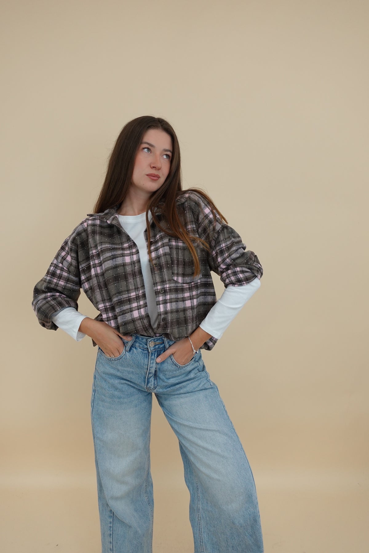 Camicia Scacchi Rosa