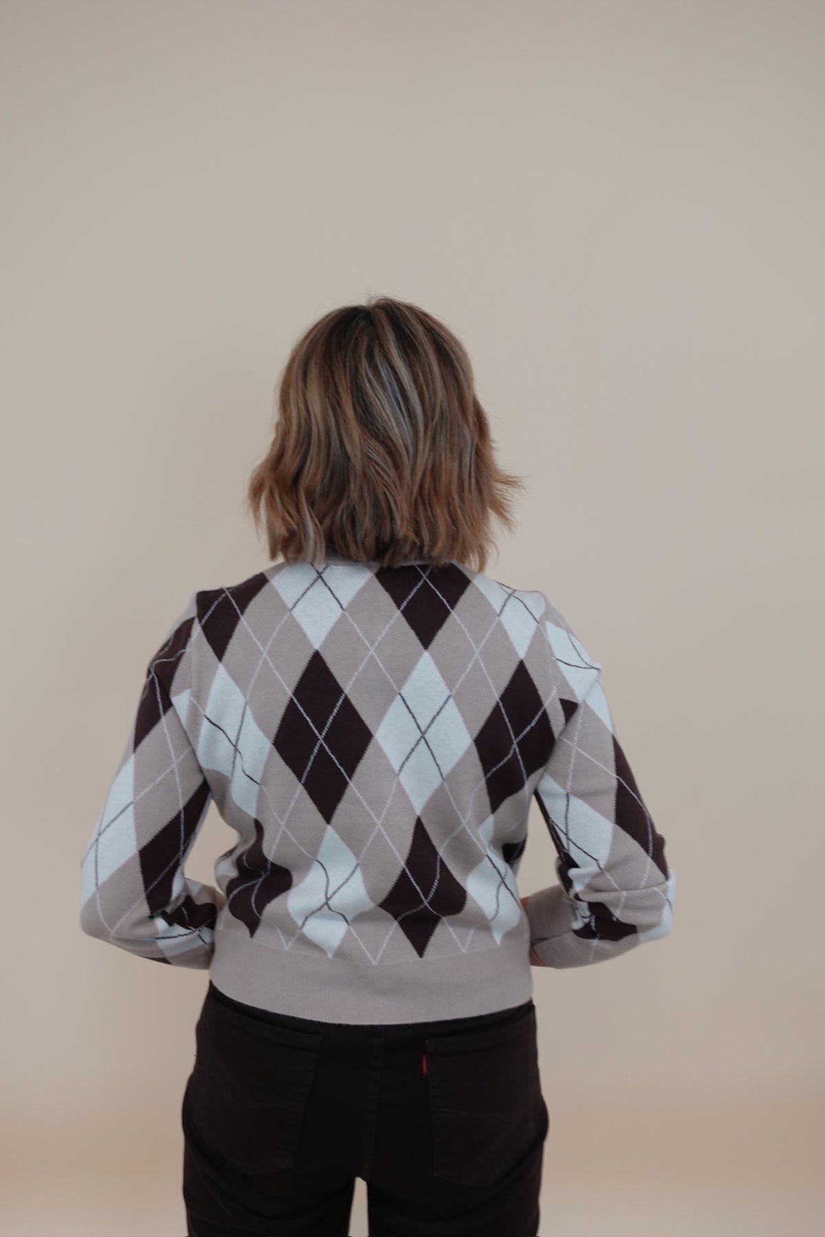 Cardigan Rombi Beige