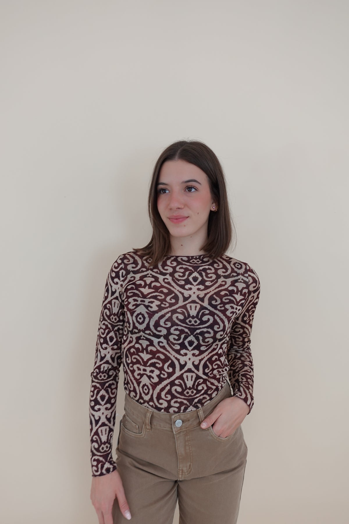 Maglia Cashmere Blend Bordeaux