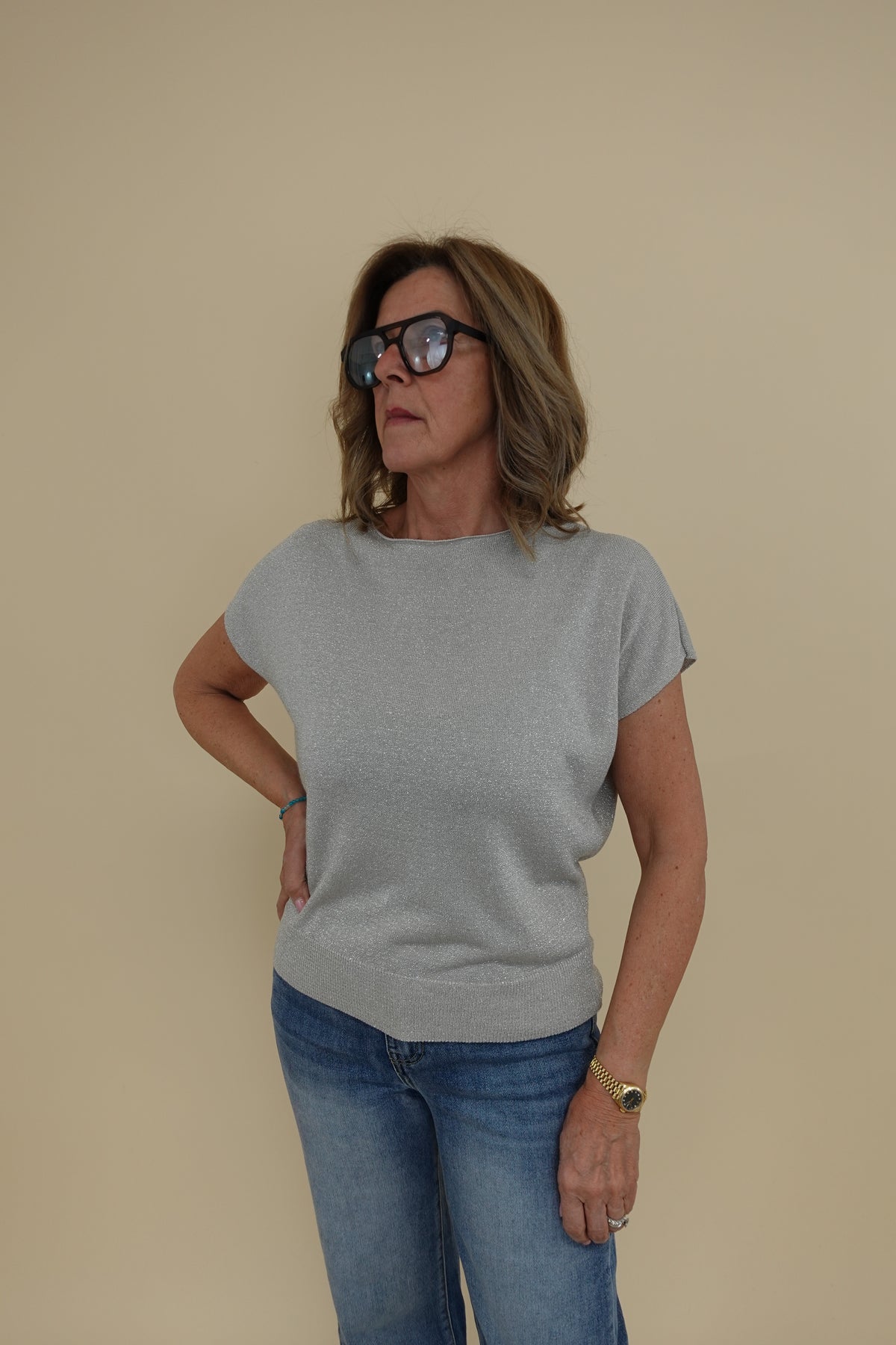 Maglia Lurex Beige