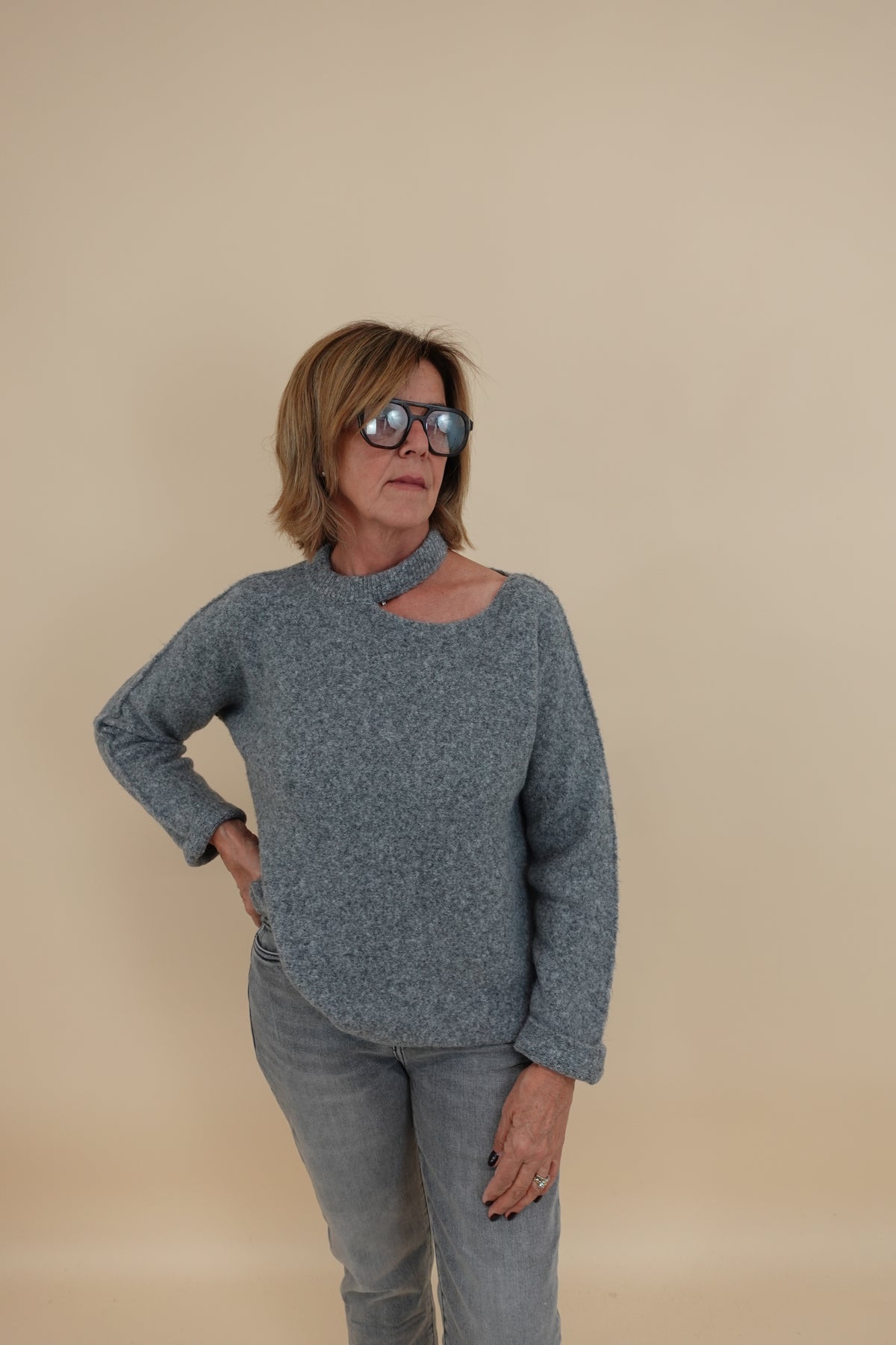 Maglione Cut Grigio