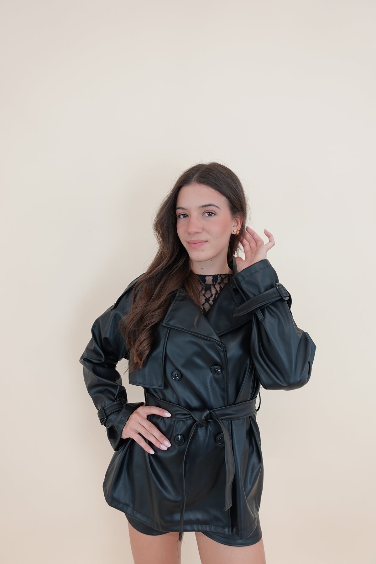 Trench Similpelle Nero