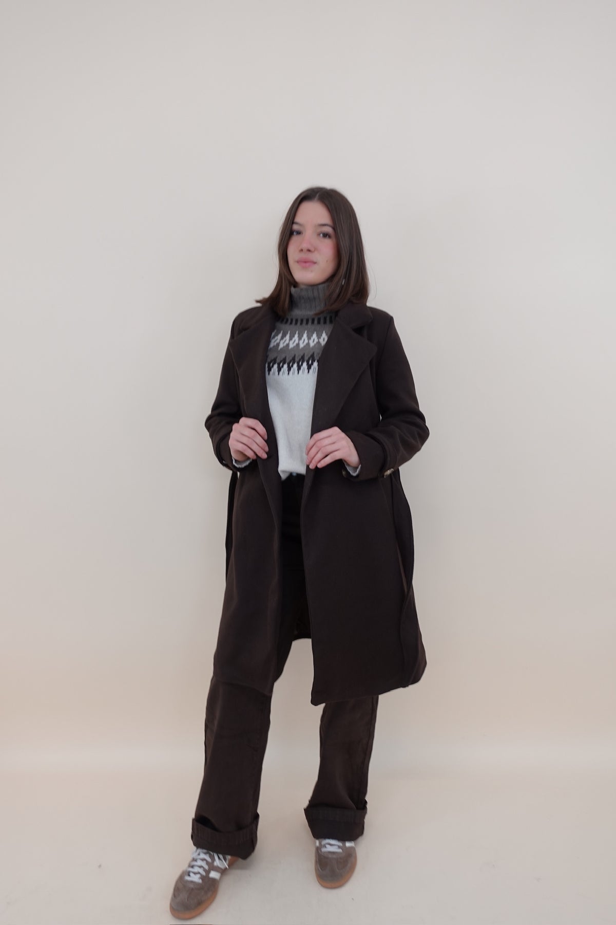 Cappotto Midi Marrone
