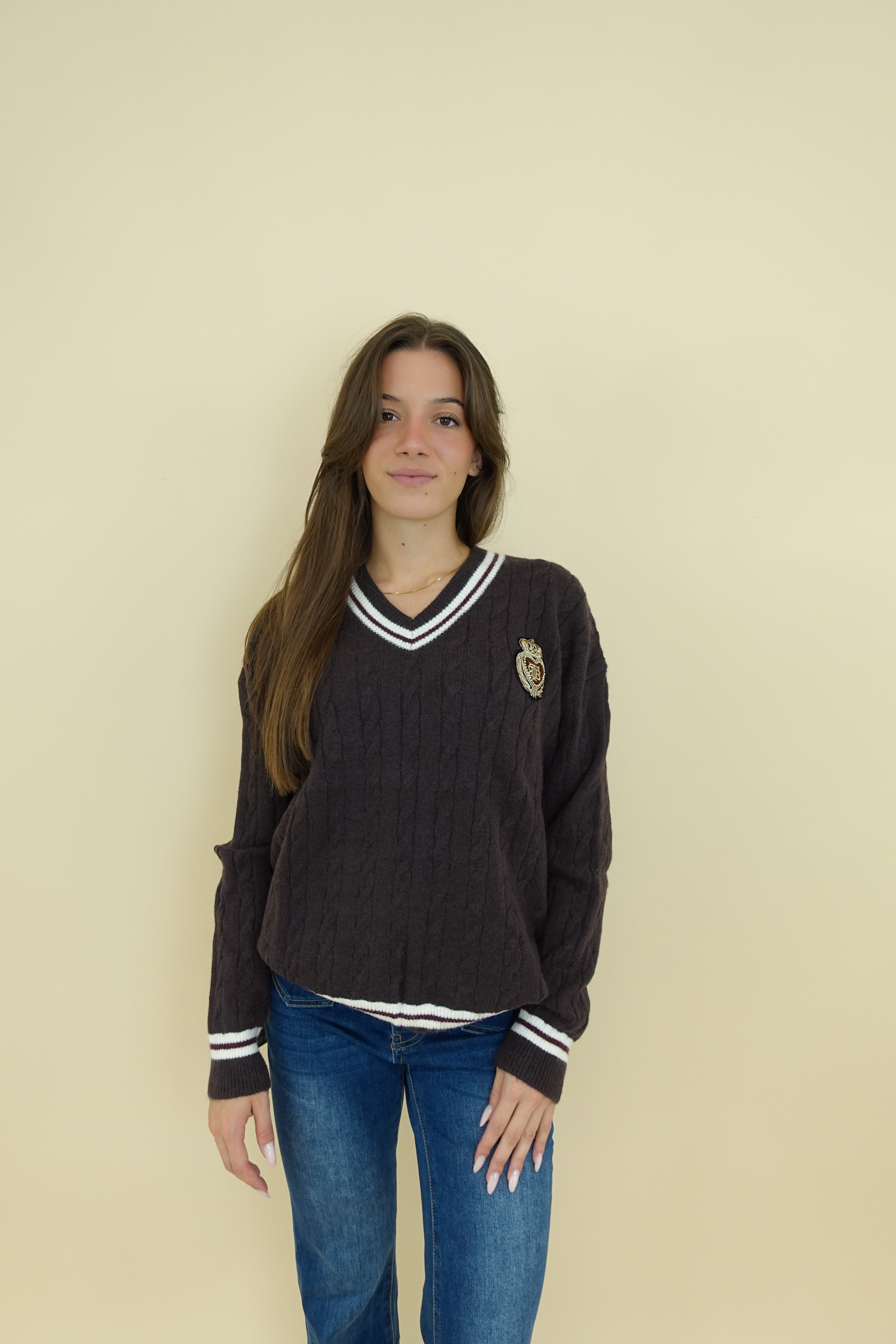 Maglione college brown