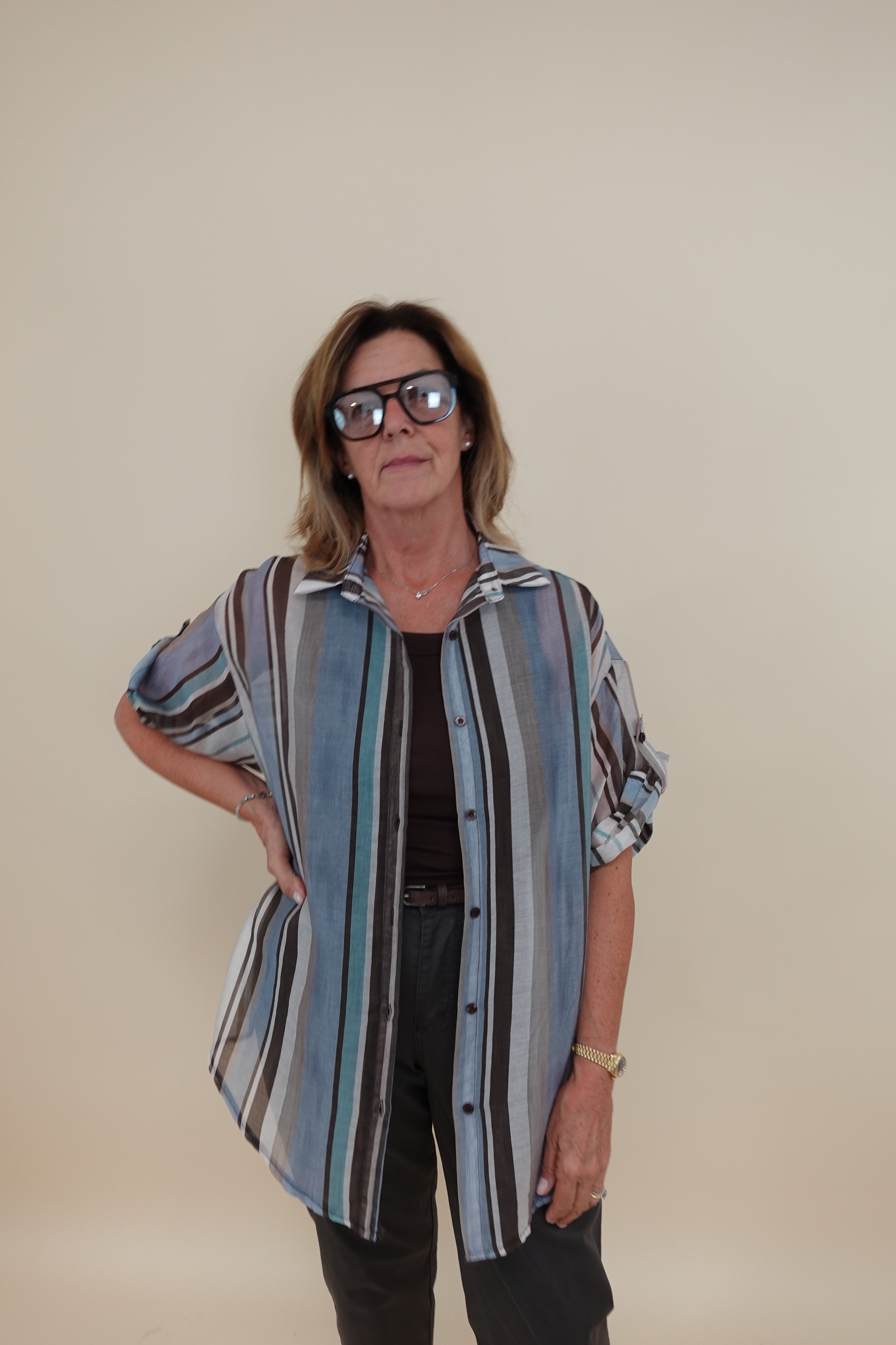Camicia Mille Righe Azzurro