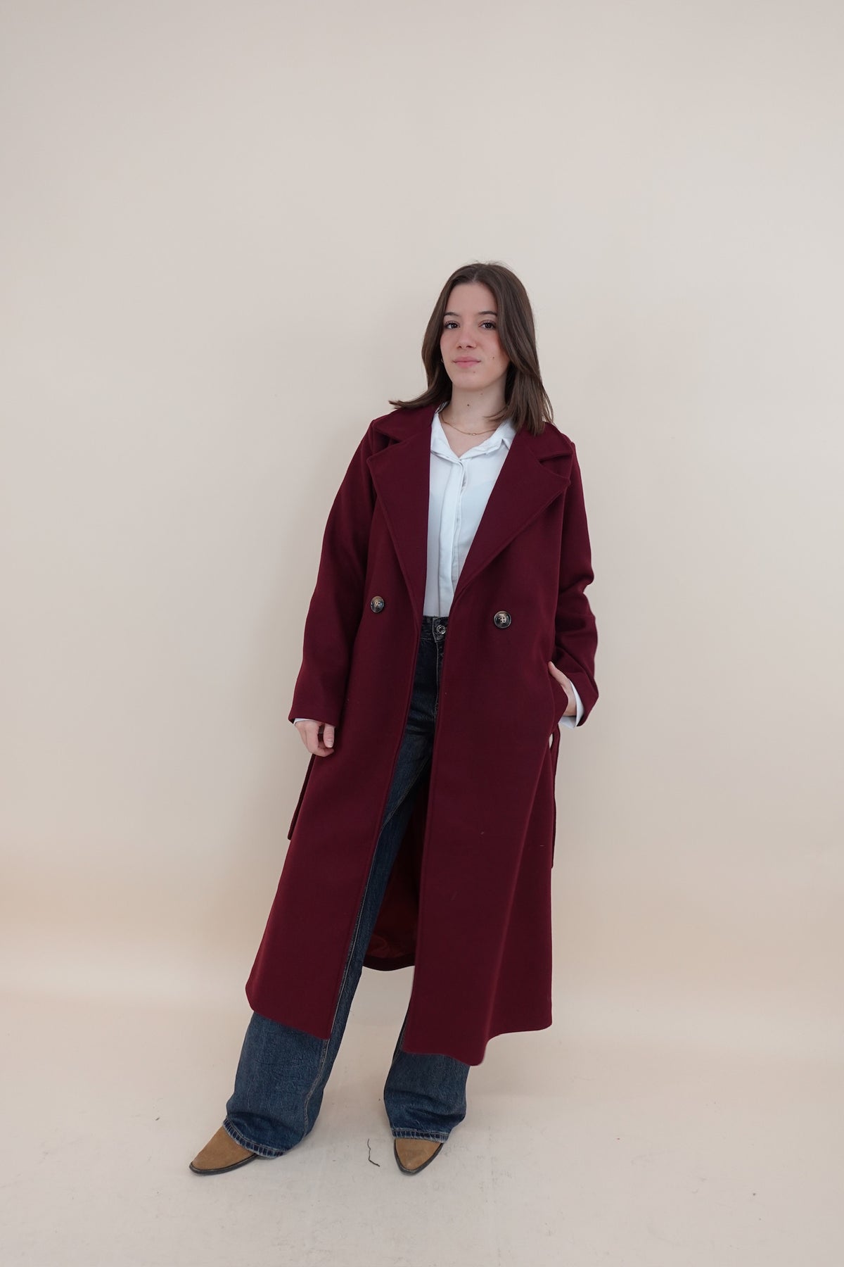 Cappotto Long Bordeaux