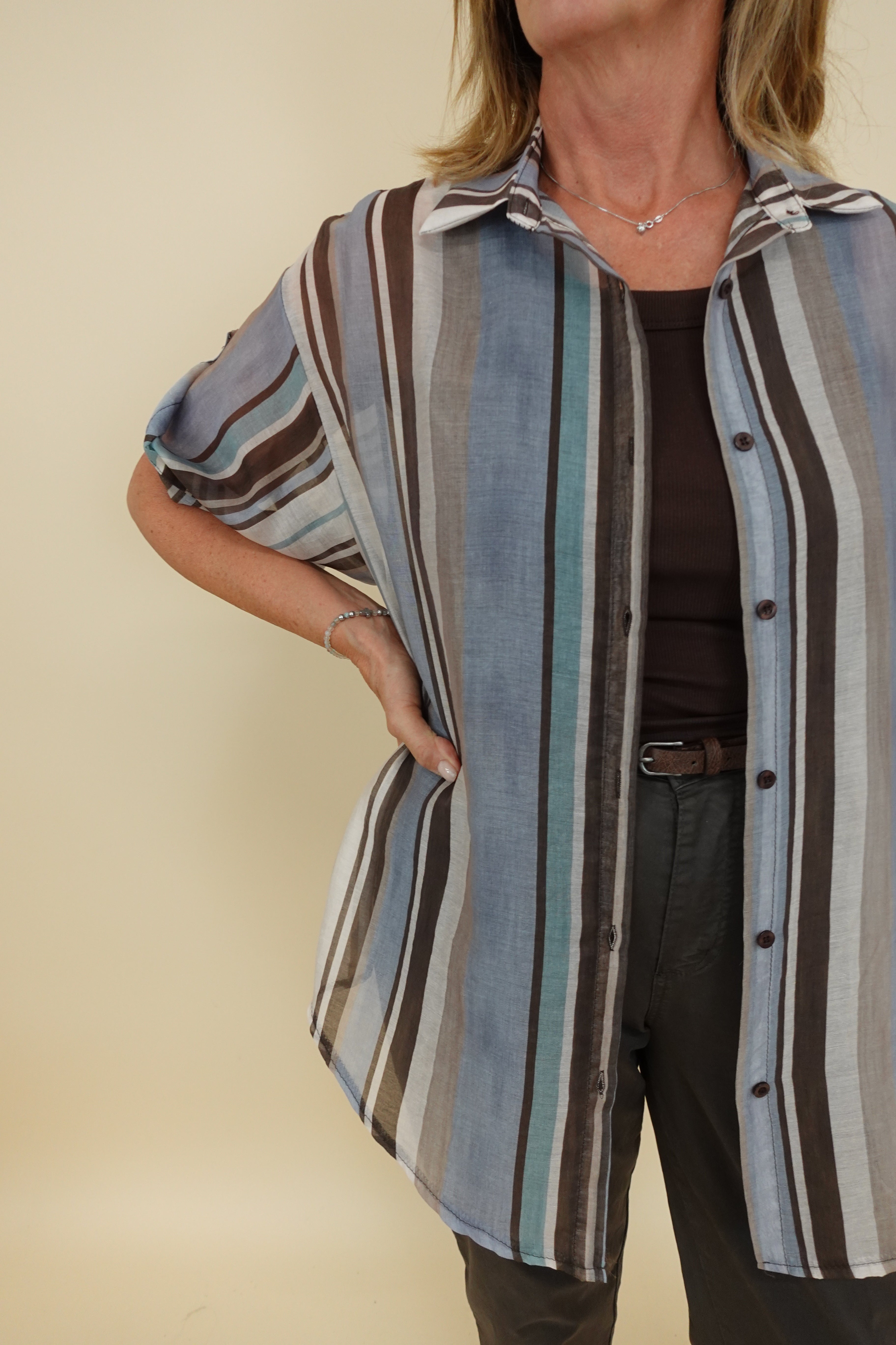 Camicia Mille Righe Azzurro