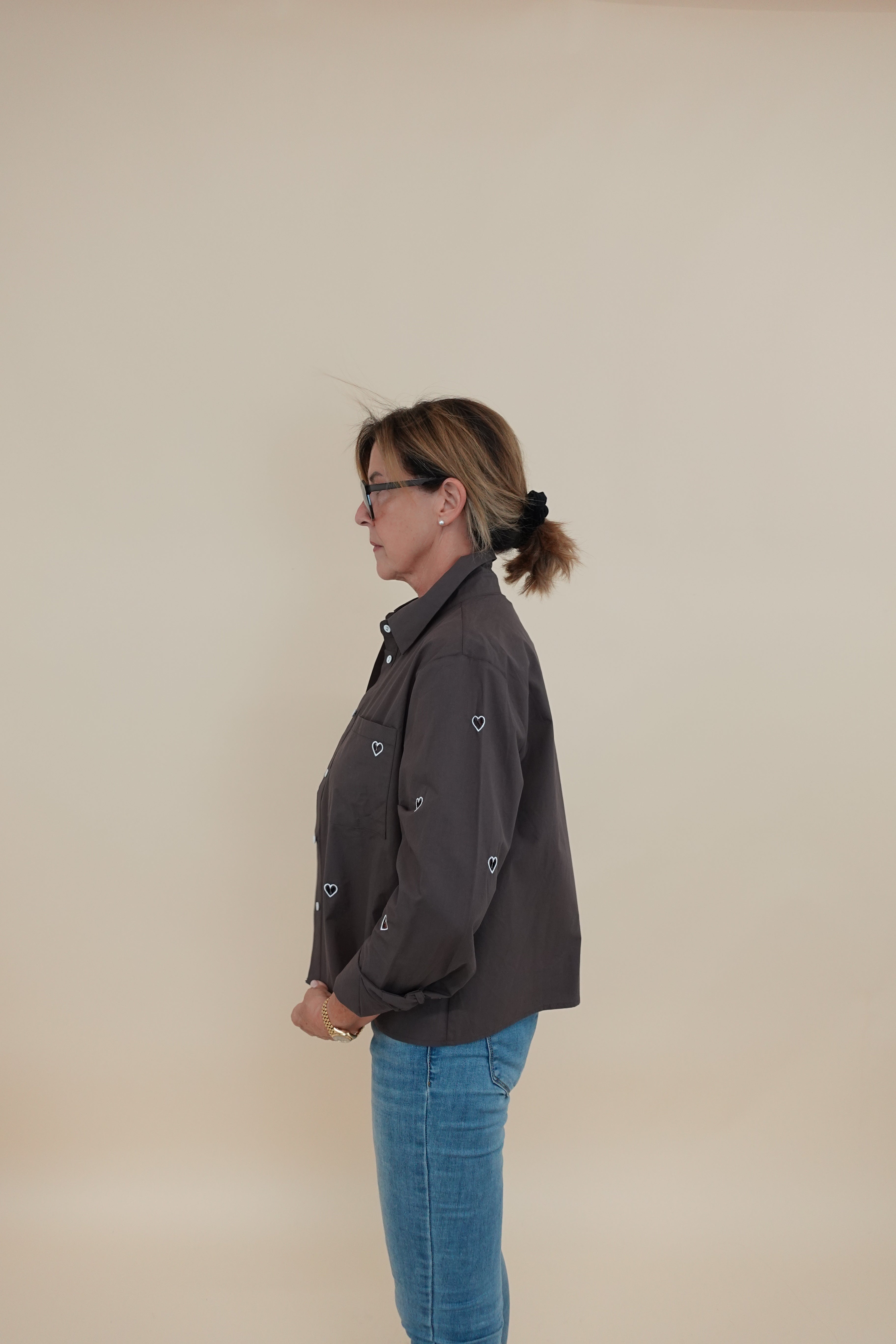 Camicia Heart marrone