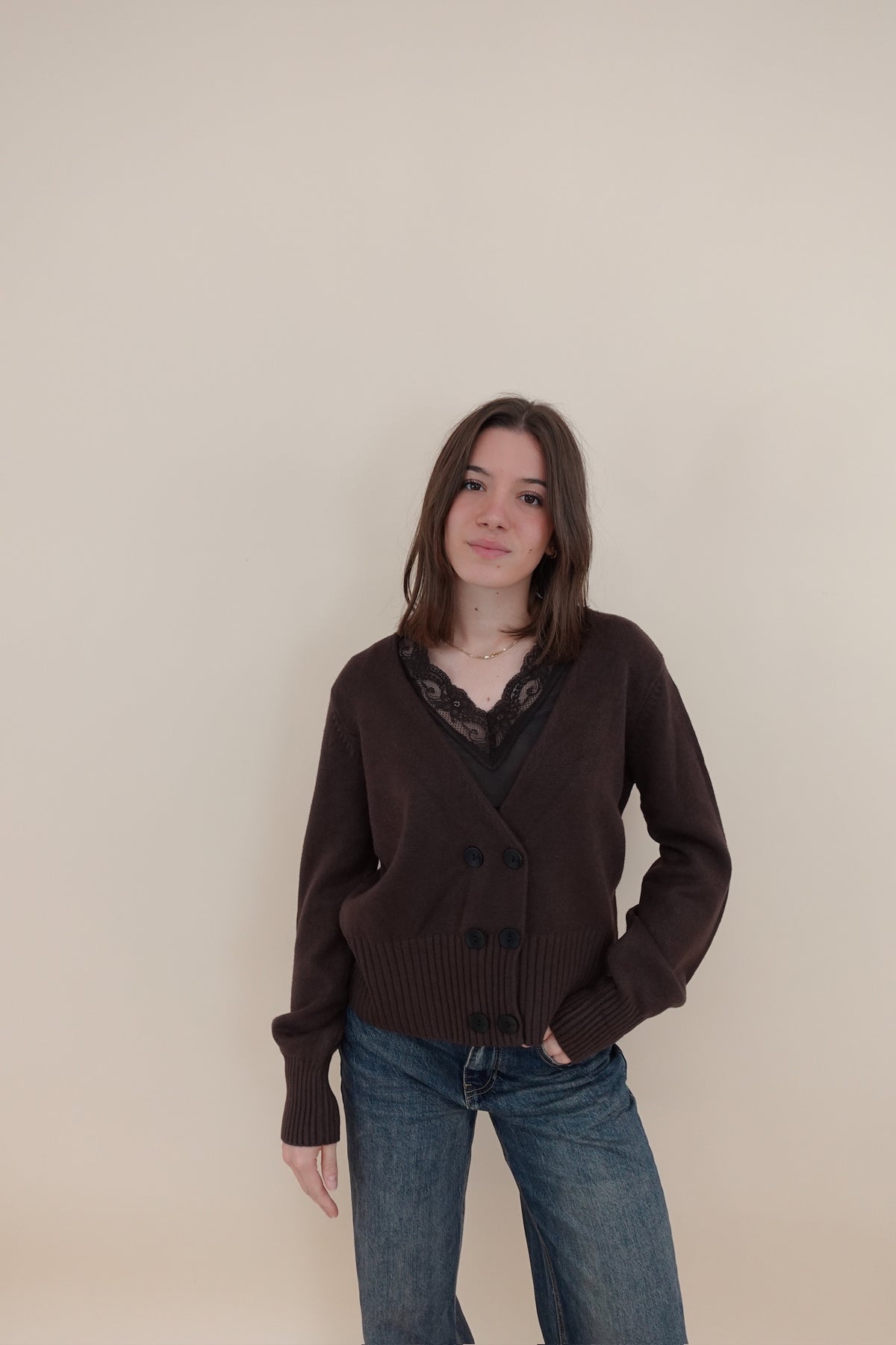 Cardigan Teresa Marrone