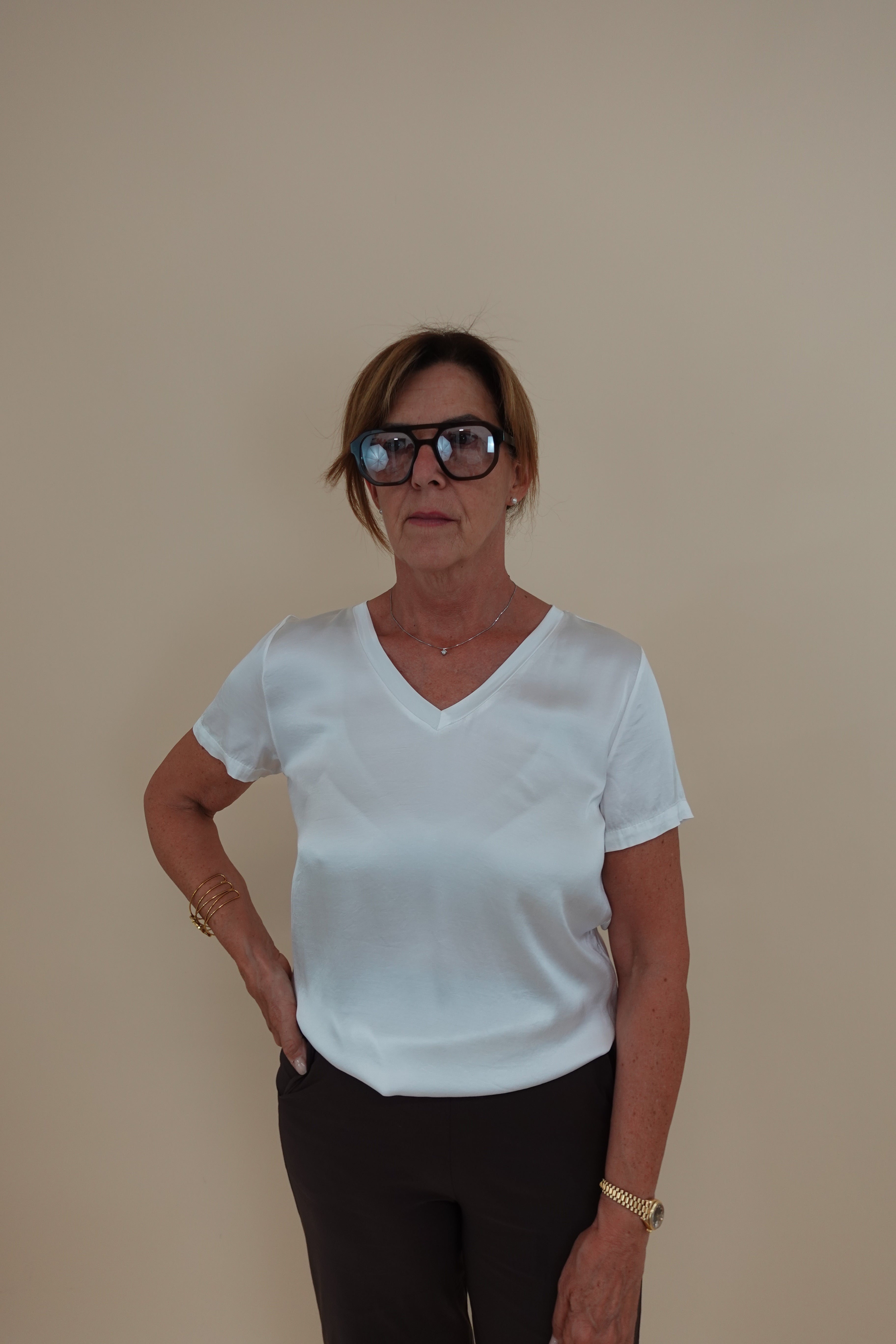 Maglia Satin V Bianco