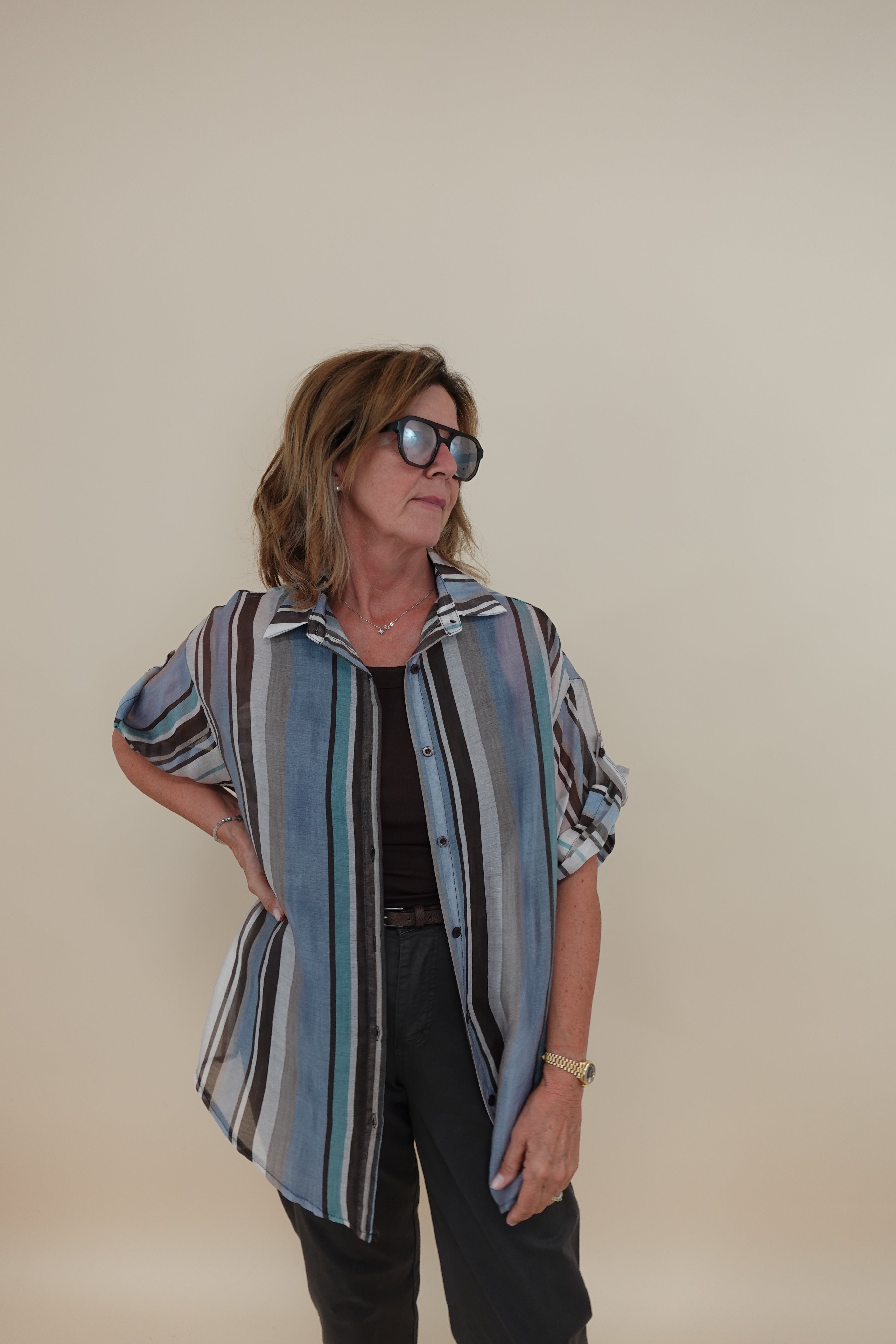 Camicia Mille Righe Azzurro