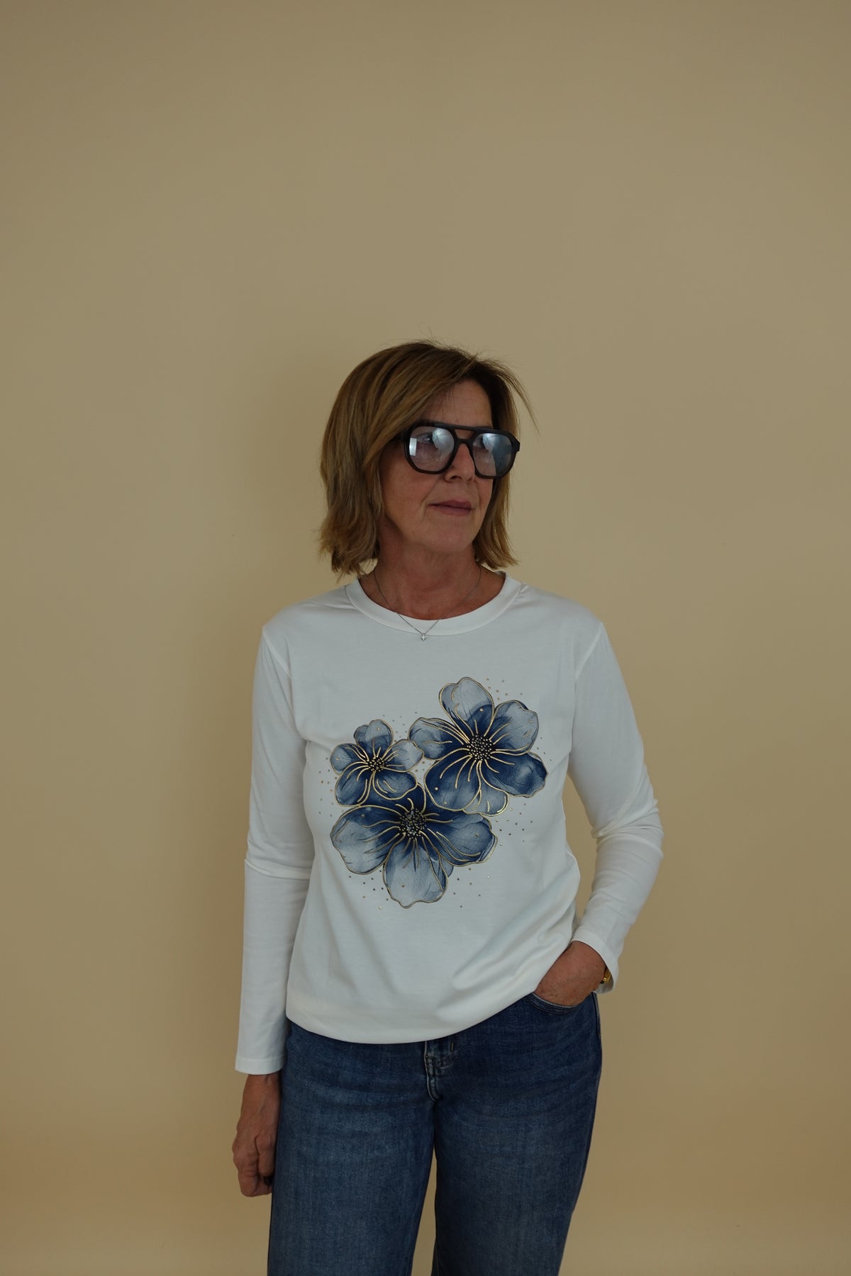 Maglia Flower Blu