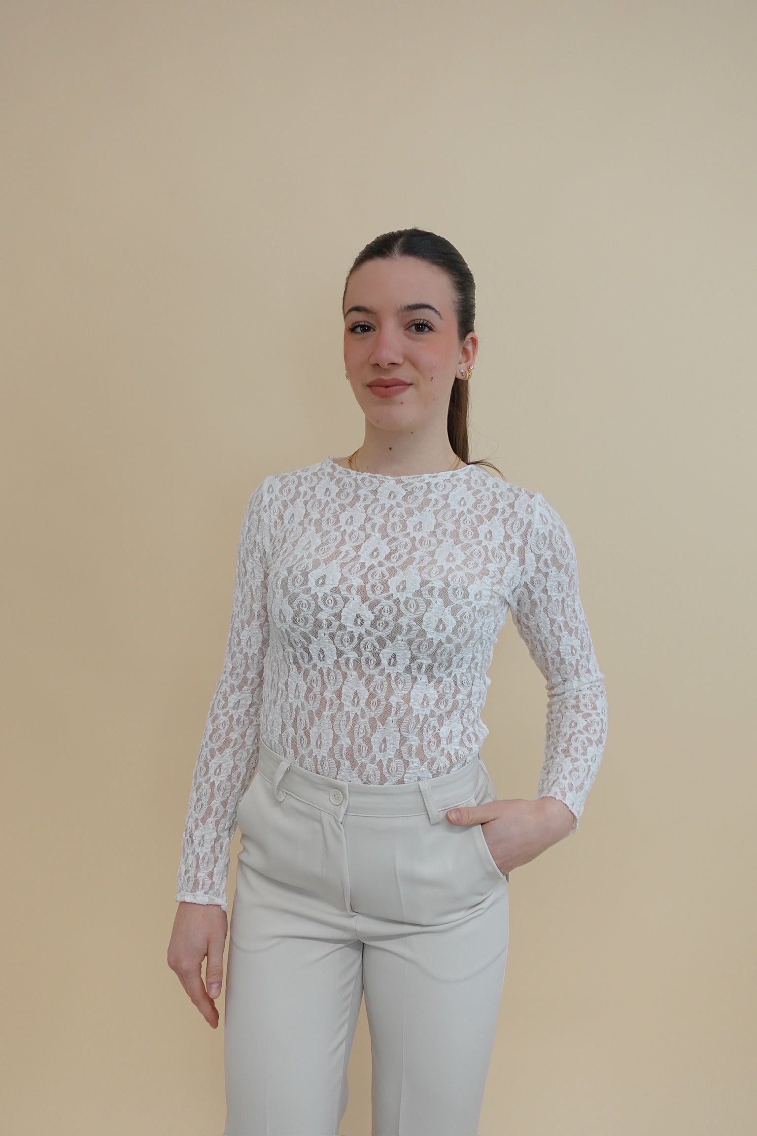 Maglia Pizzo Panna