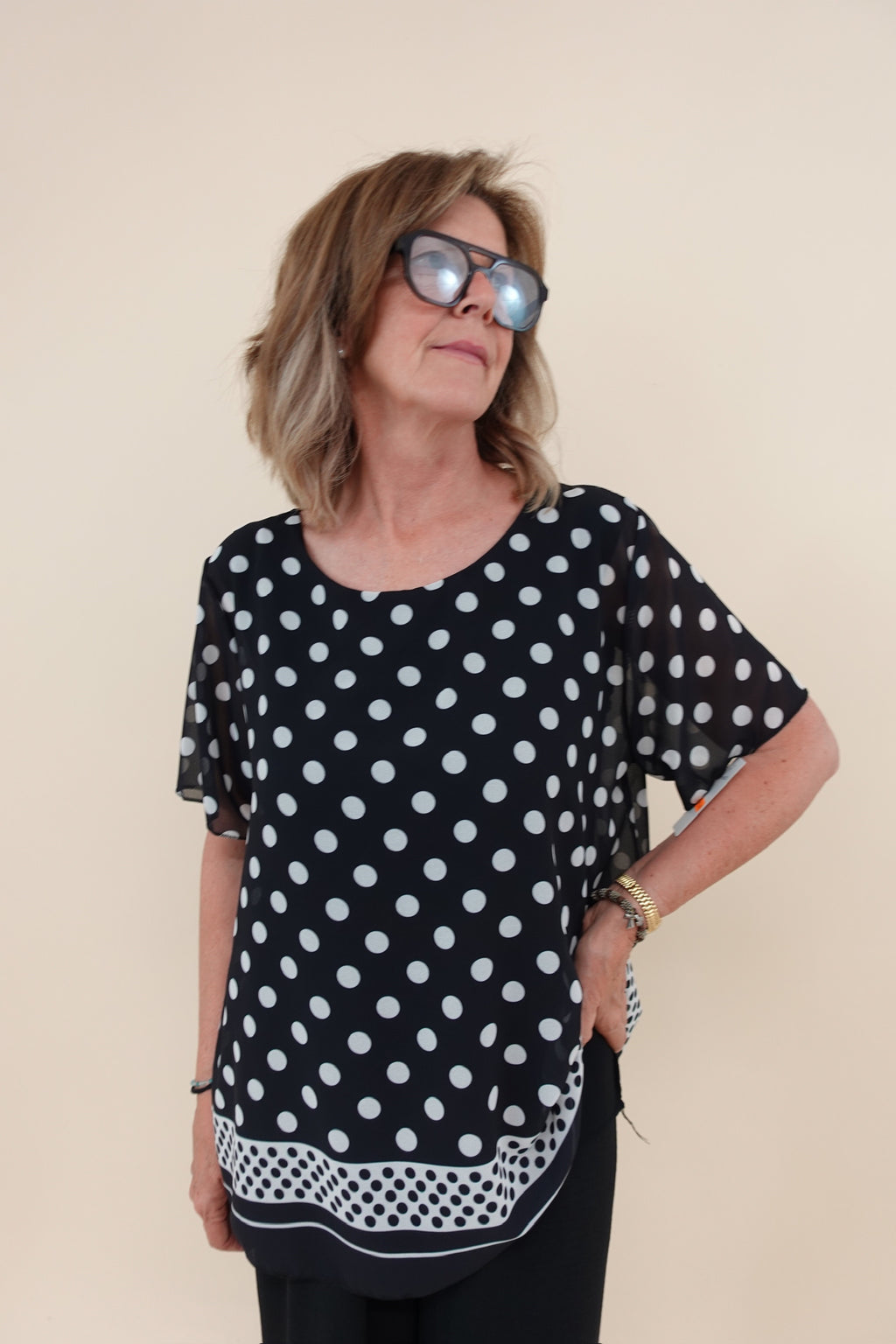 Maglia Over Pois Nero