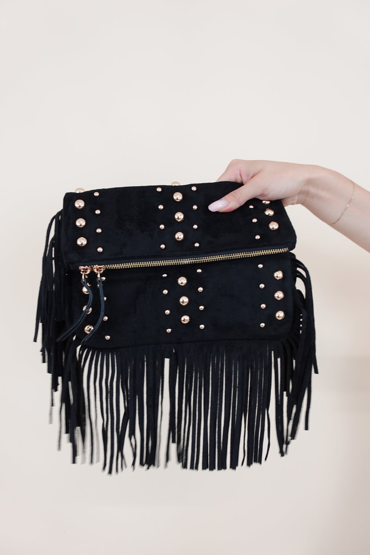 Pochette Frange Nero