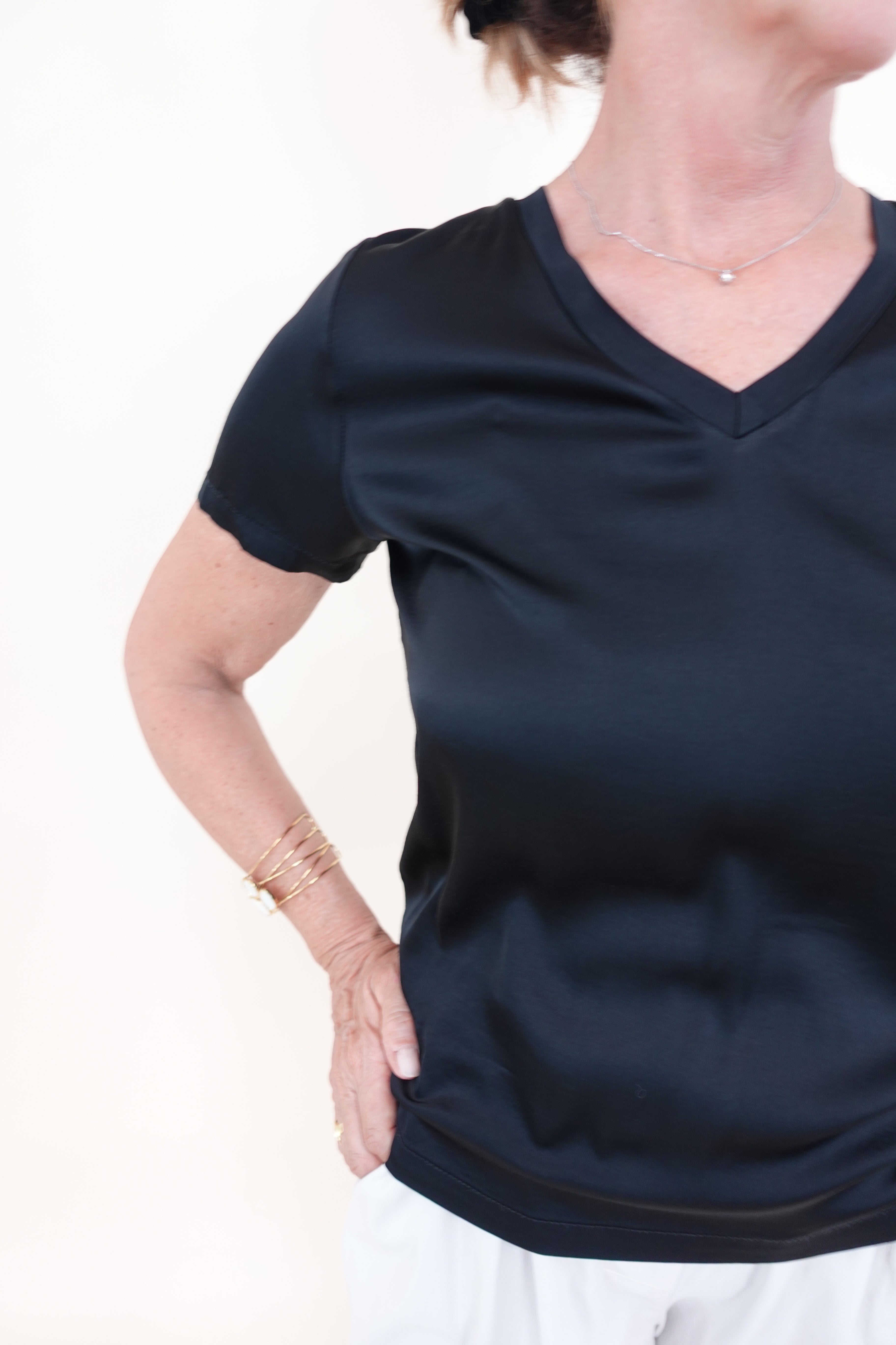Maglia Satin V Nero