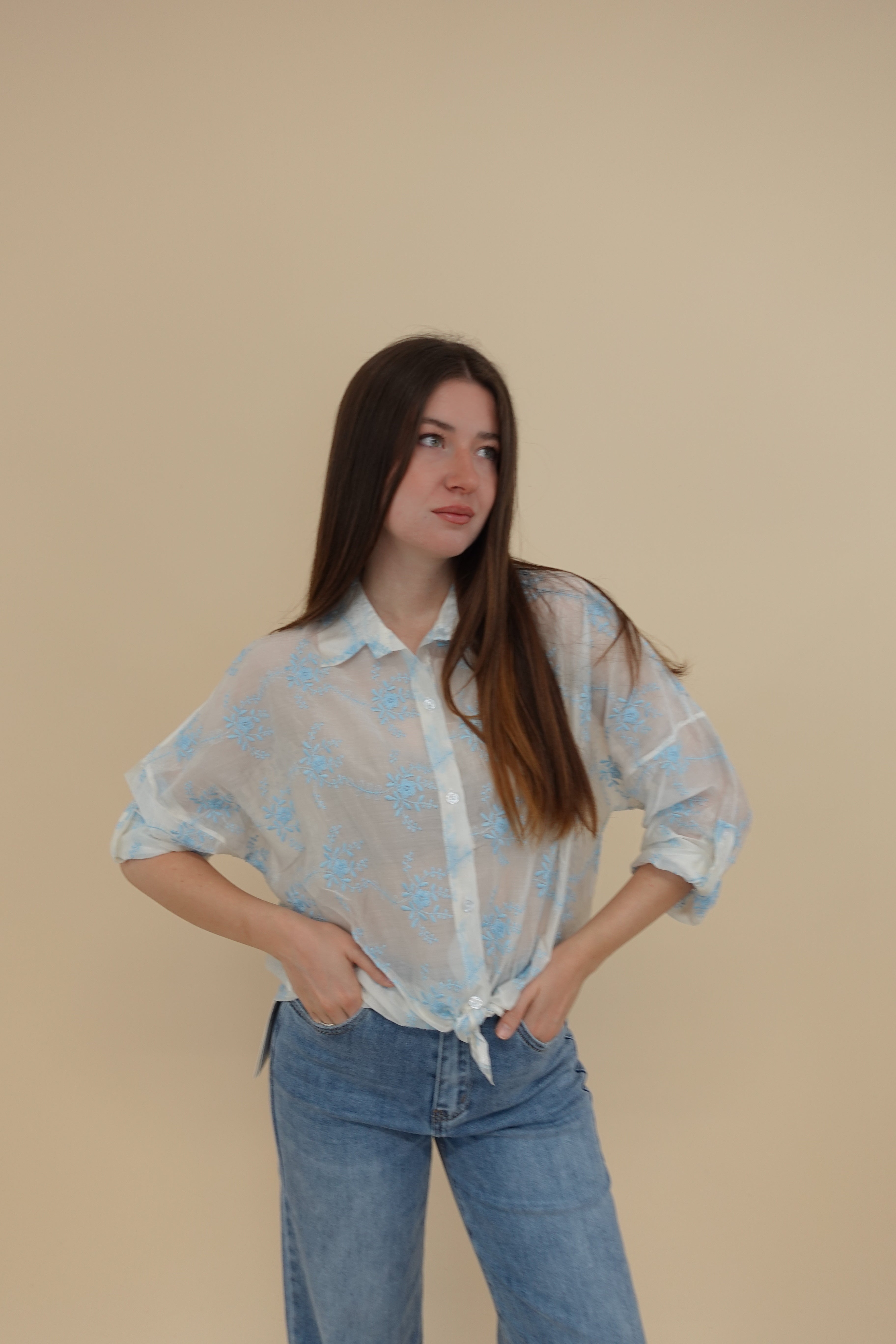 Camicia Amina Azzurra