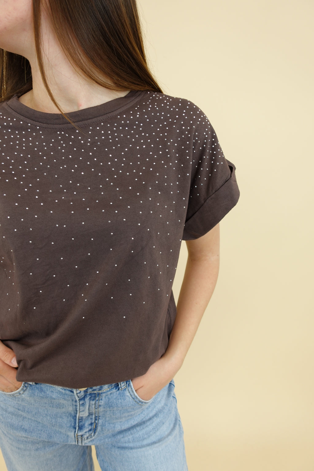 T-shirt Brillo Marrone