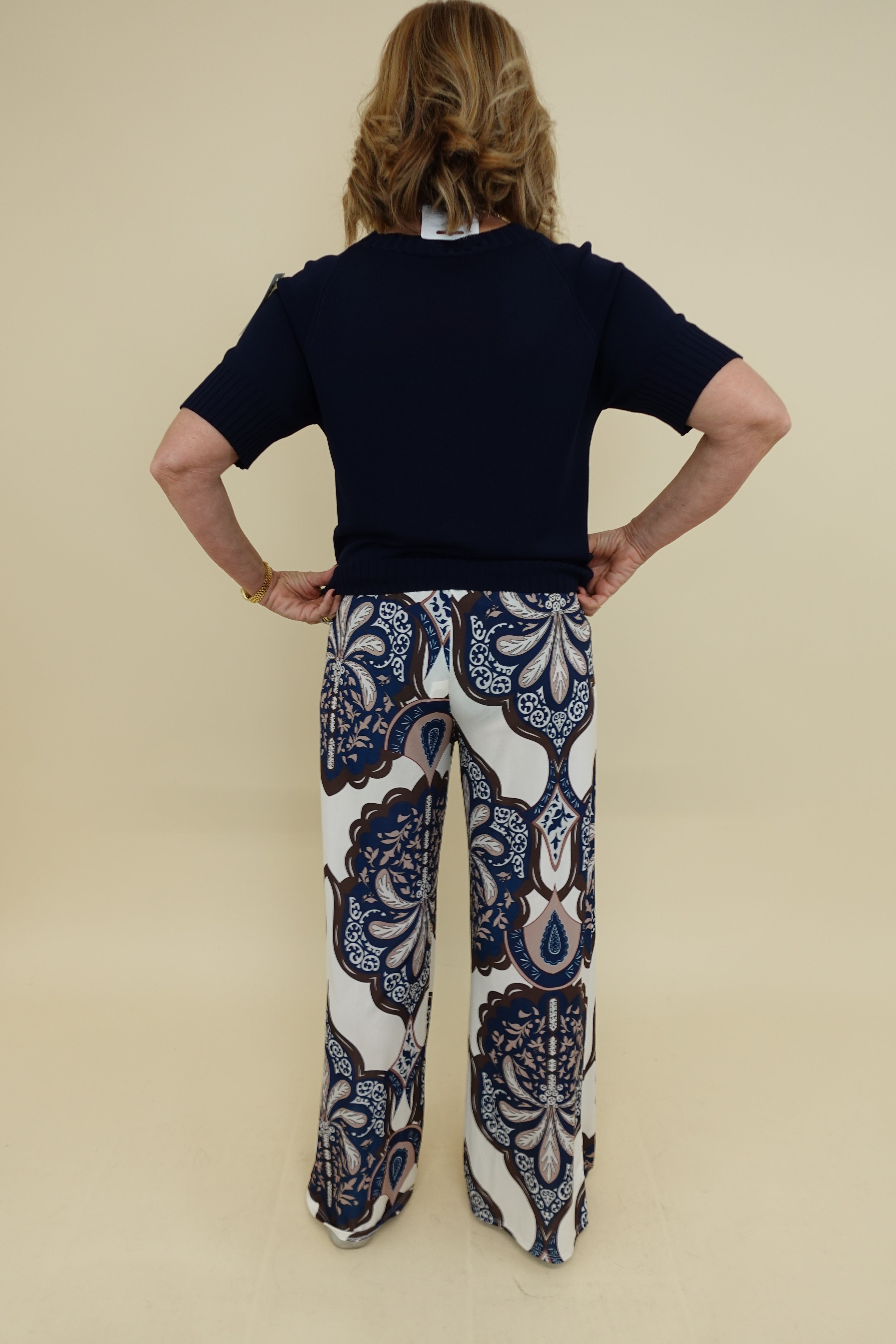 Pantalone Flowers Blu