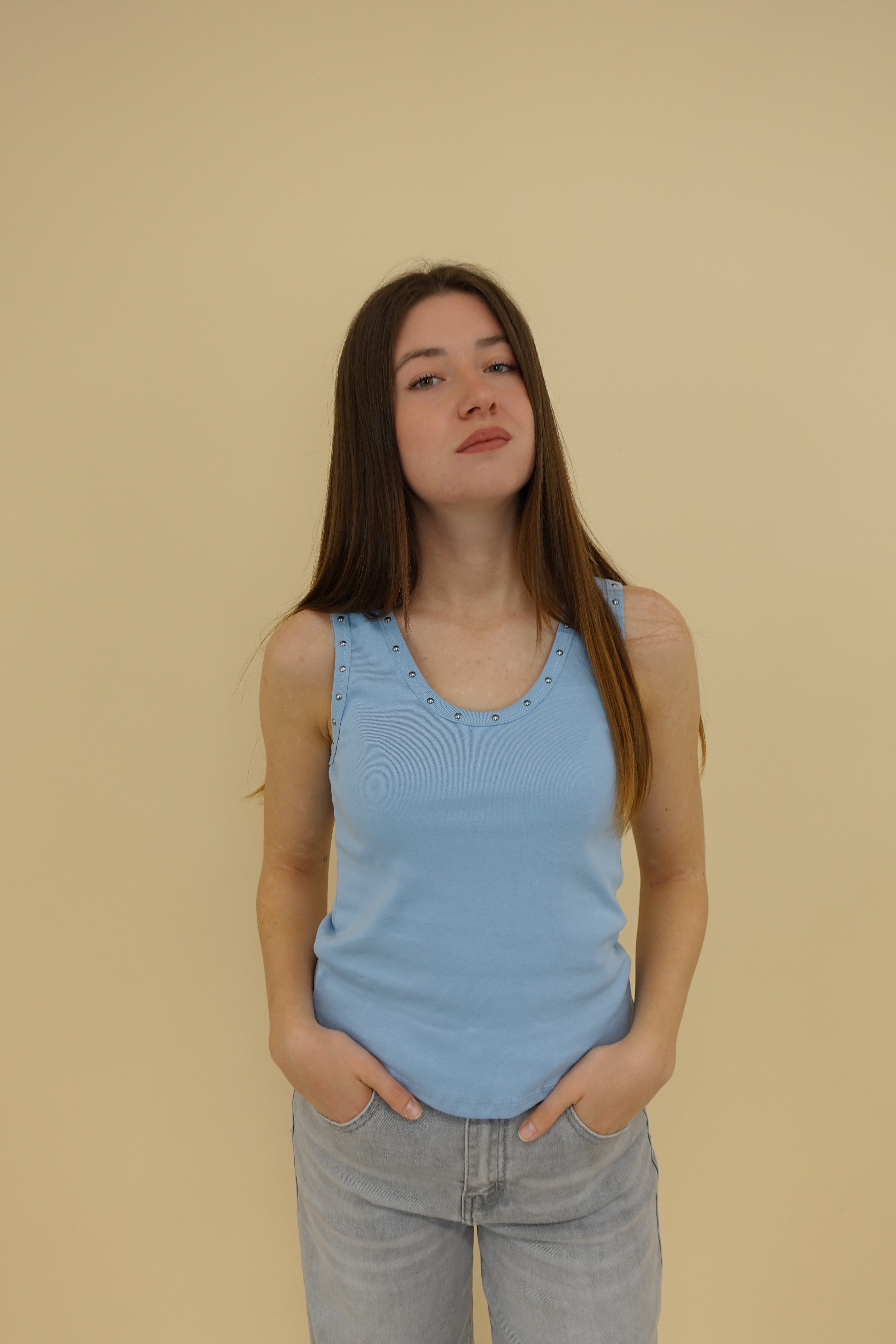 Canotta Borchie Azzurra