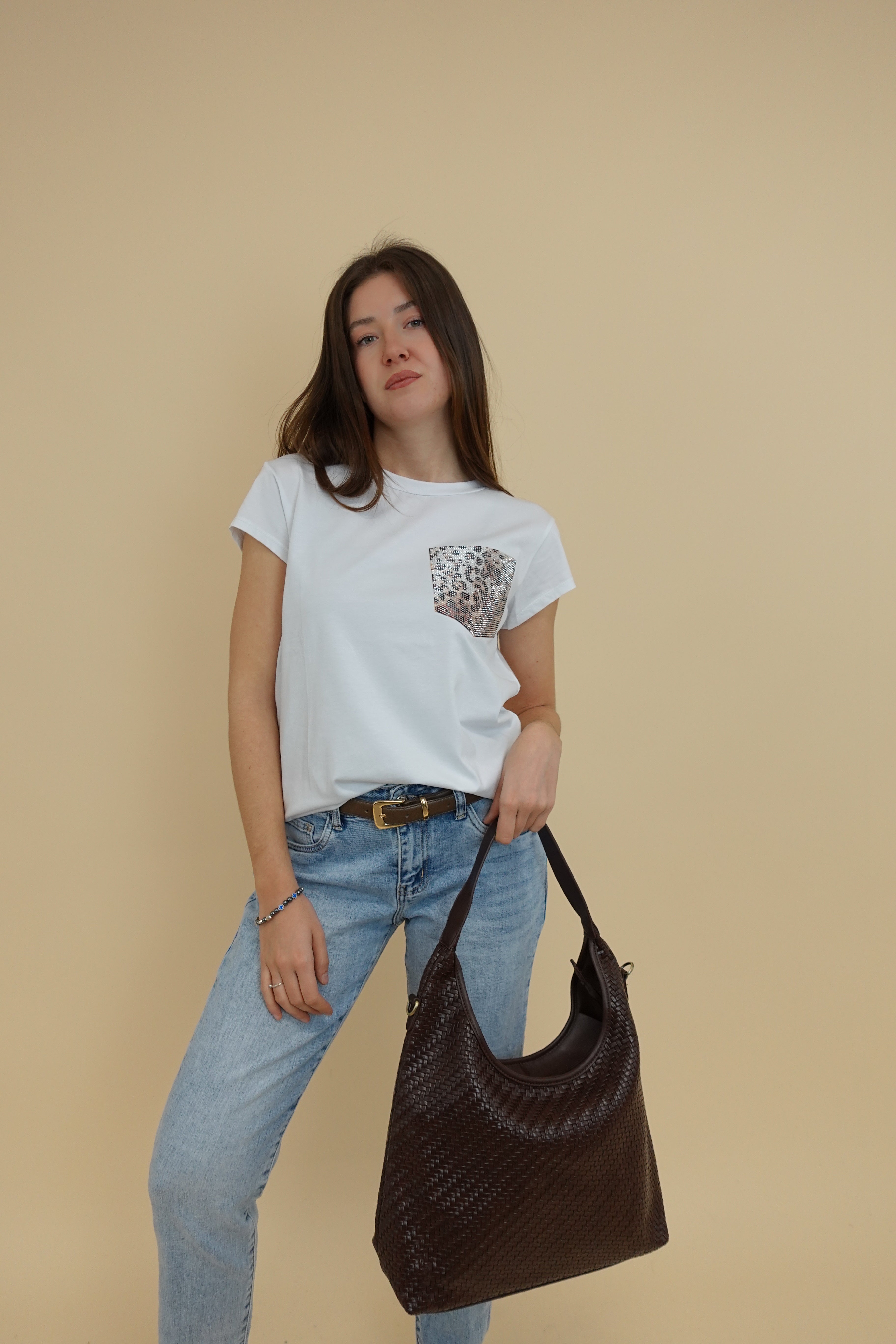 T-shirt Leo Bianca