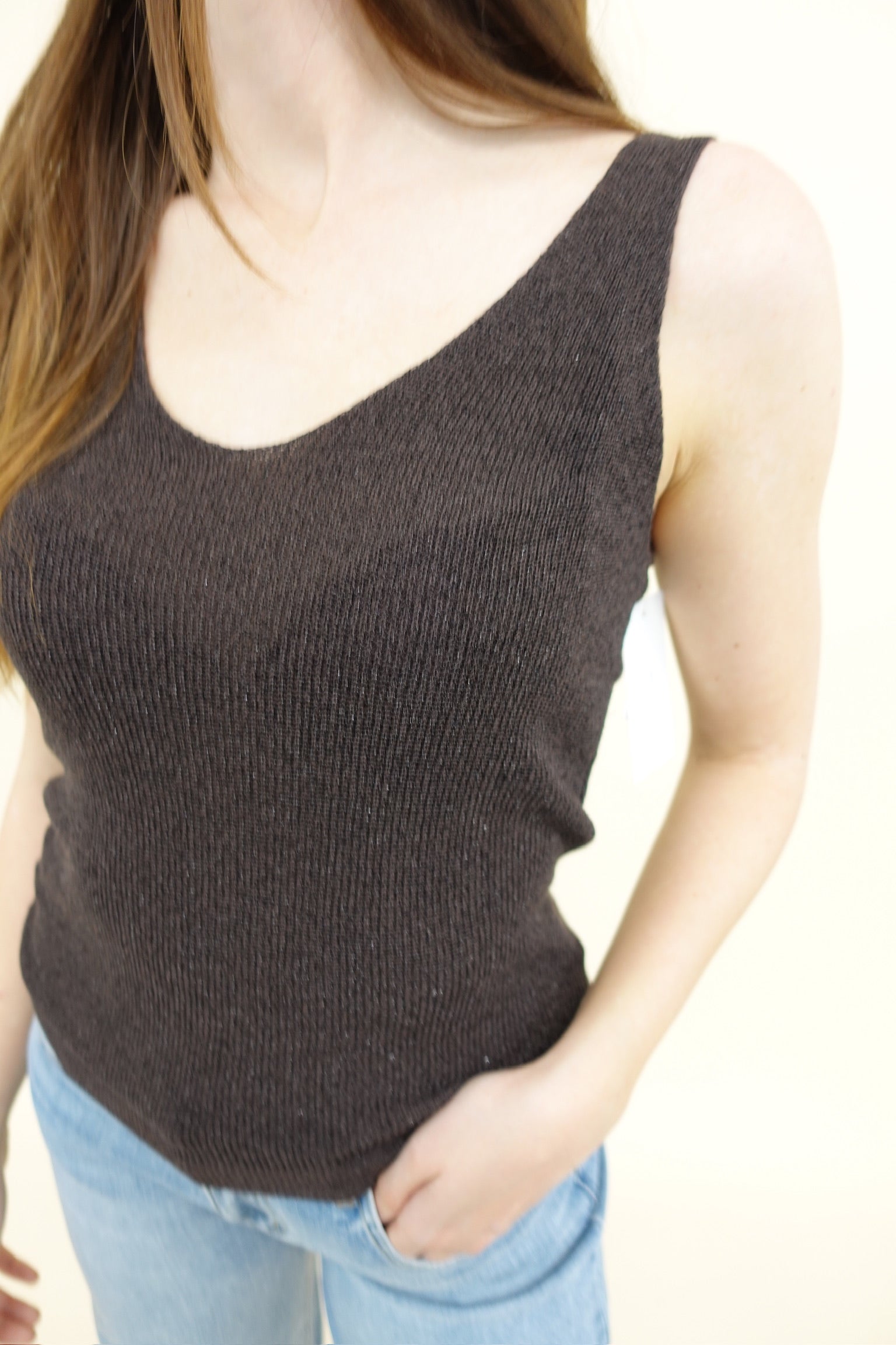 Canotta Lurex Marrone