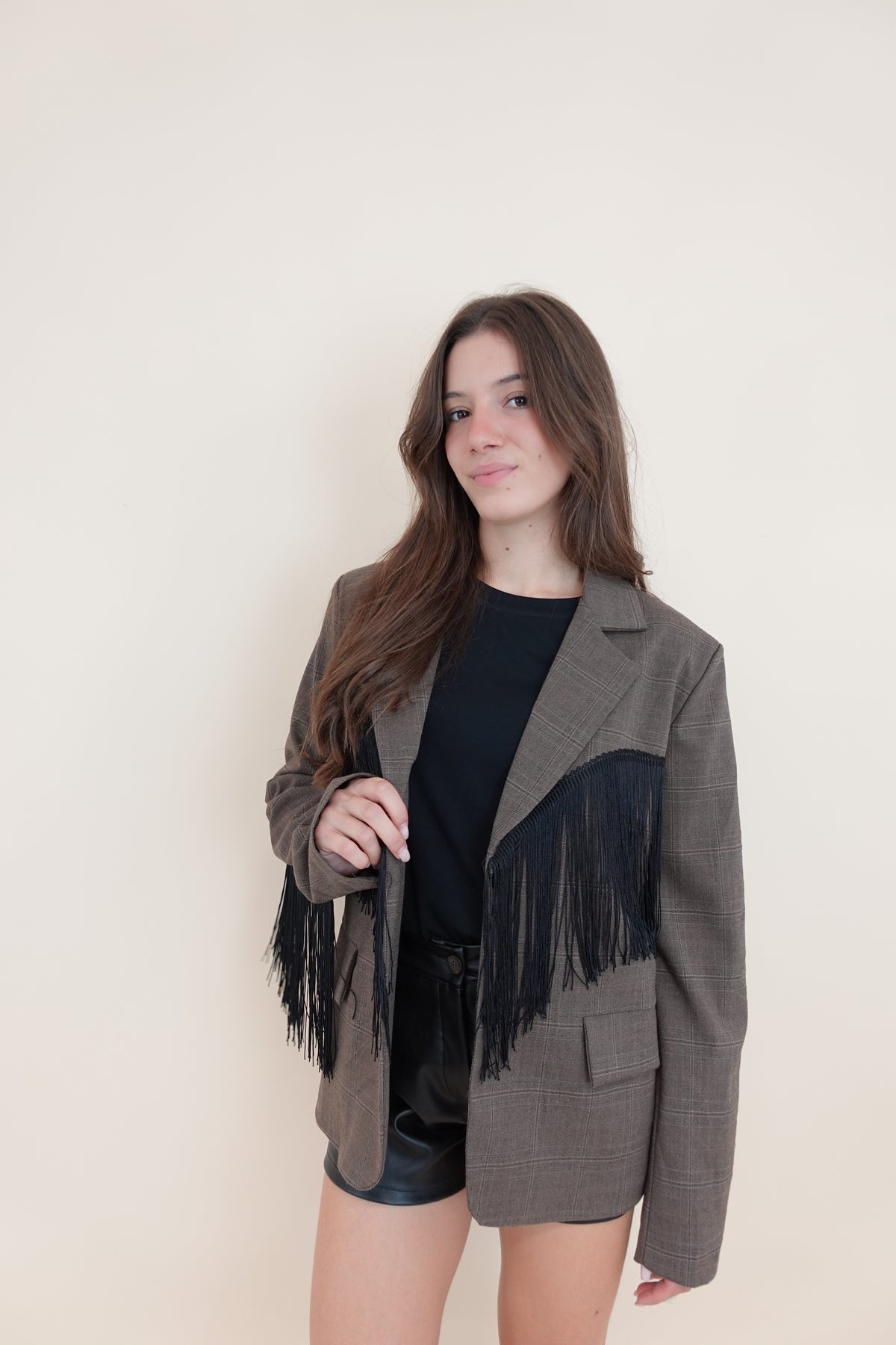 Giacca Frange Brown