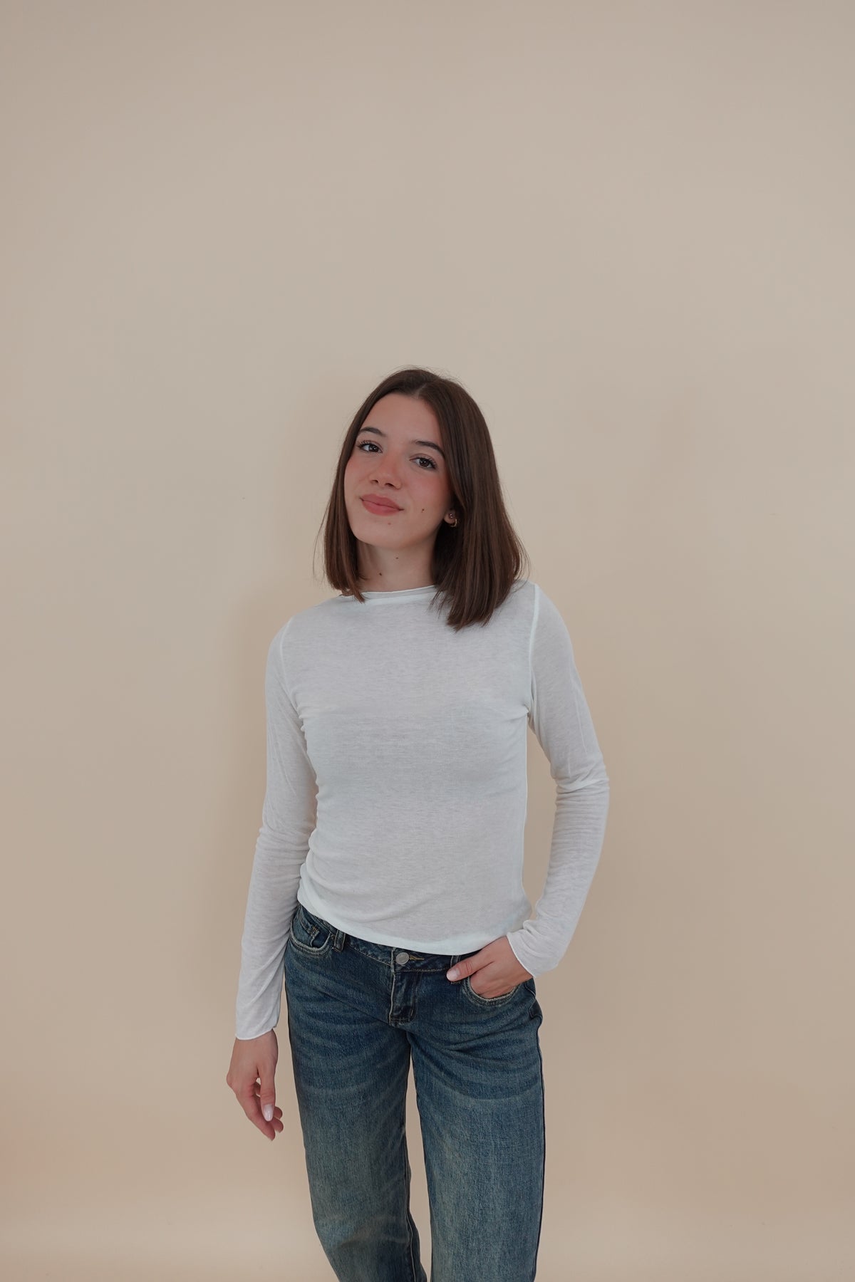 Maglia Misto Cashmere Bianca
