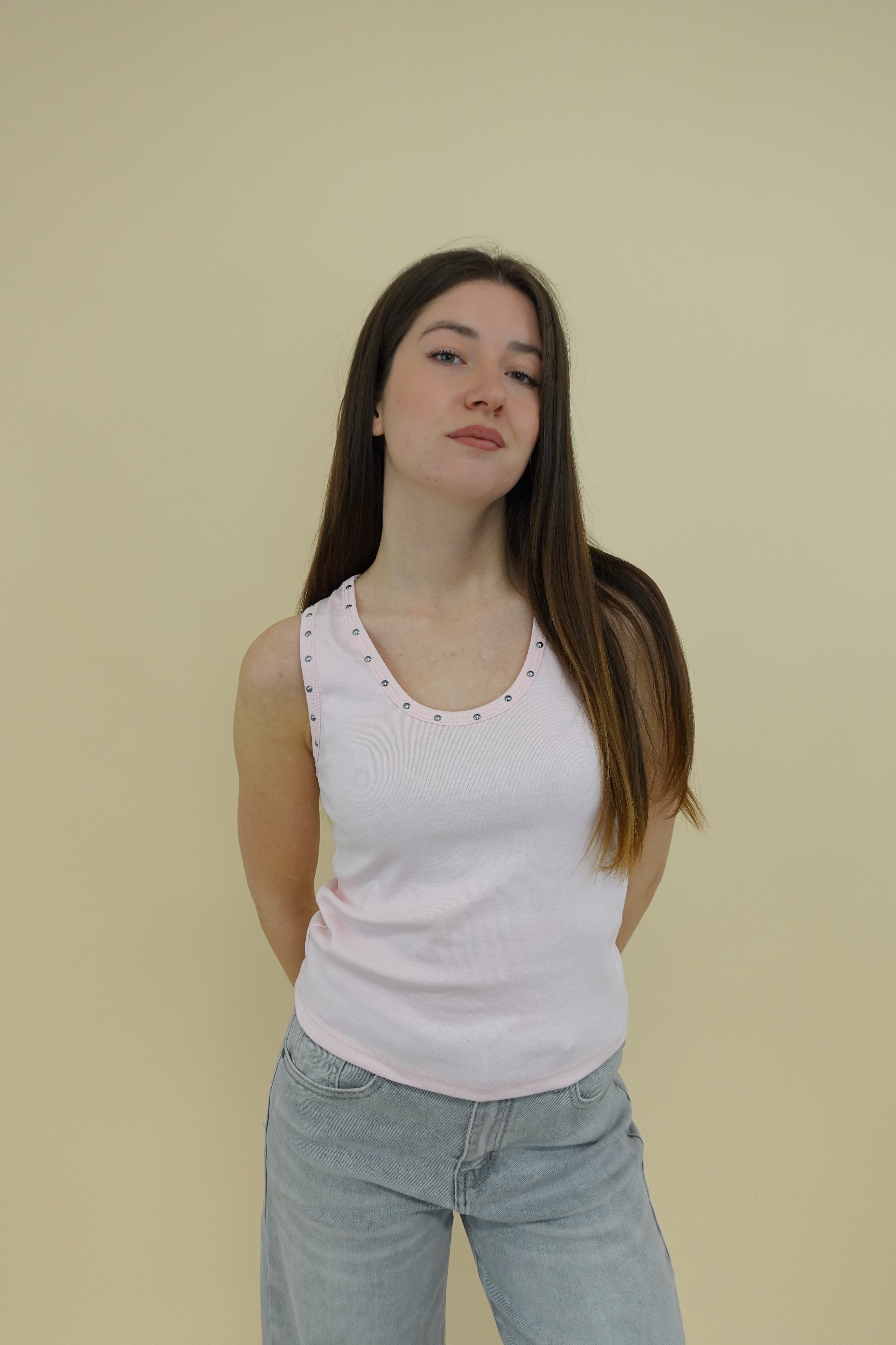 Canotta Borchie Rosa