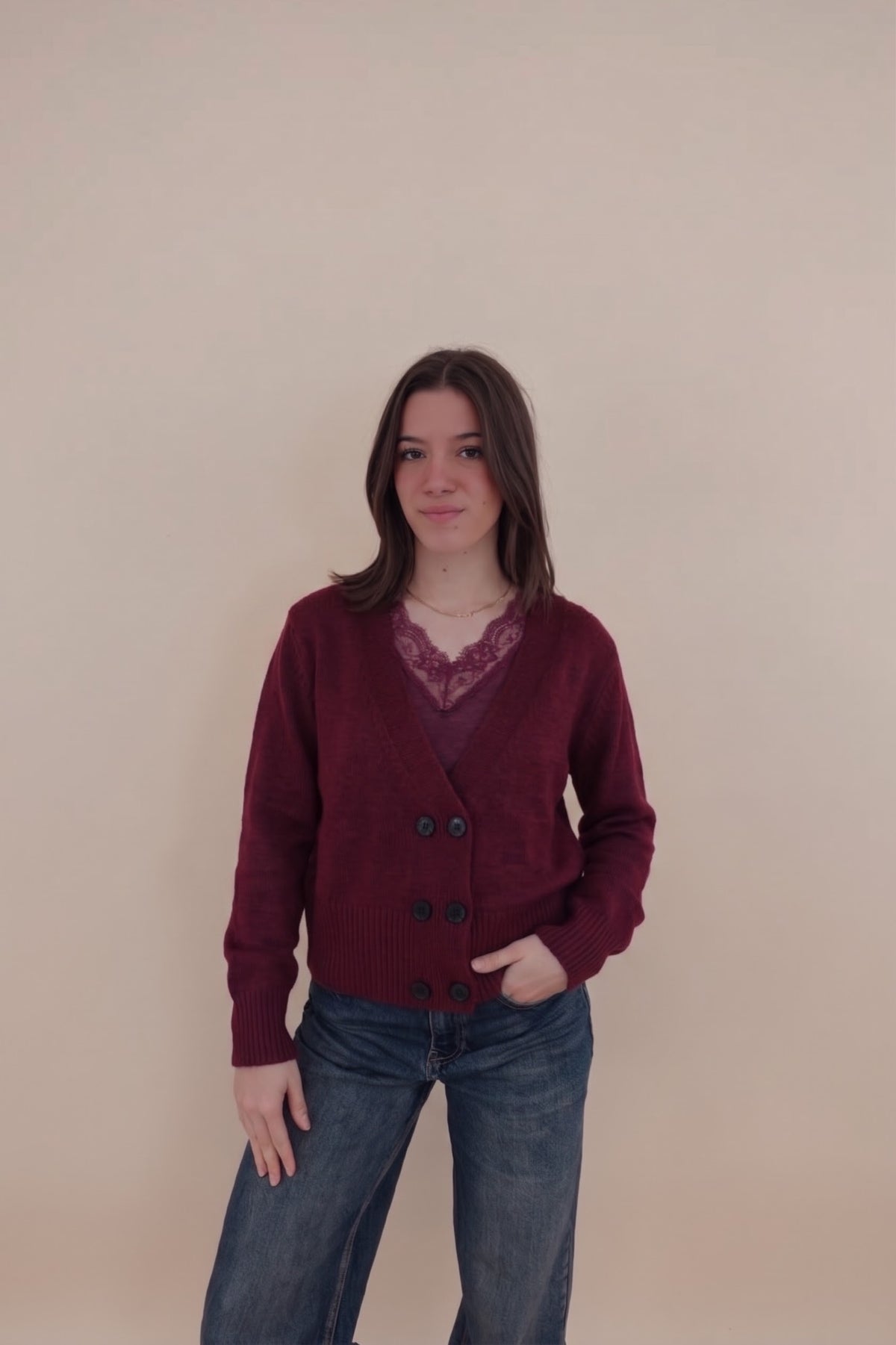 Cardigan Teresa Bordeaux