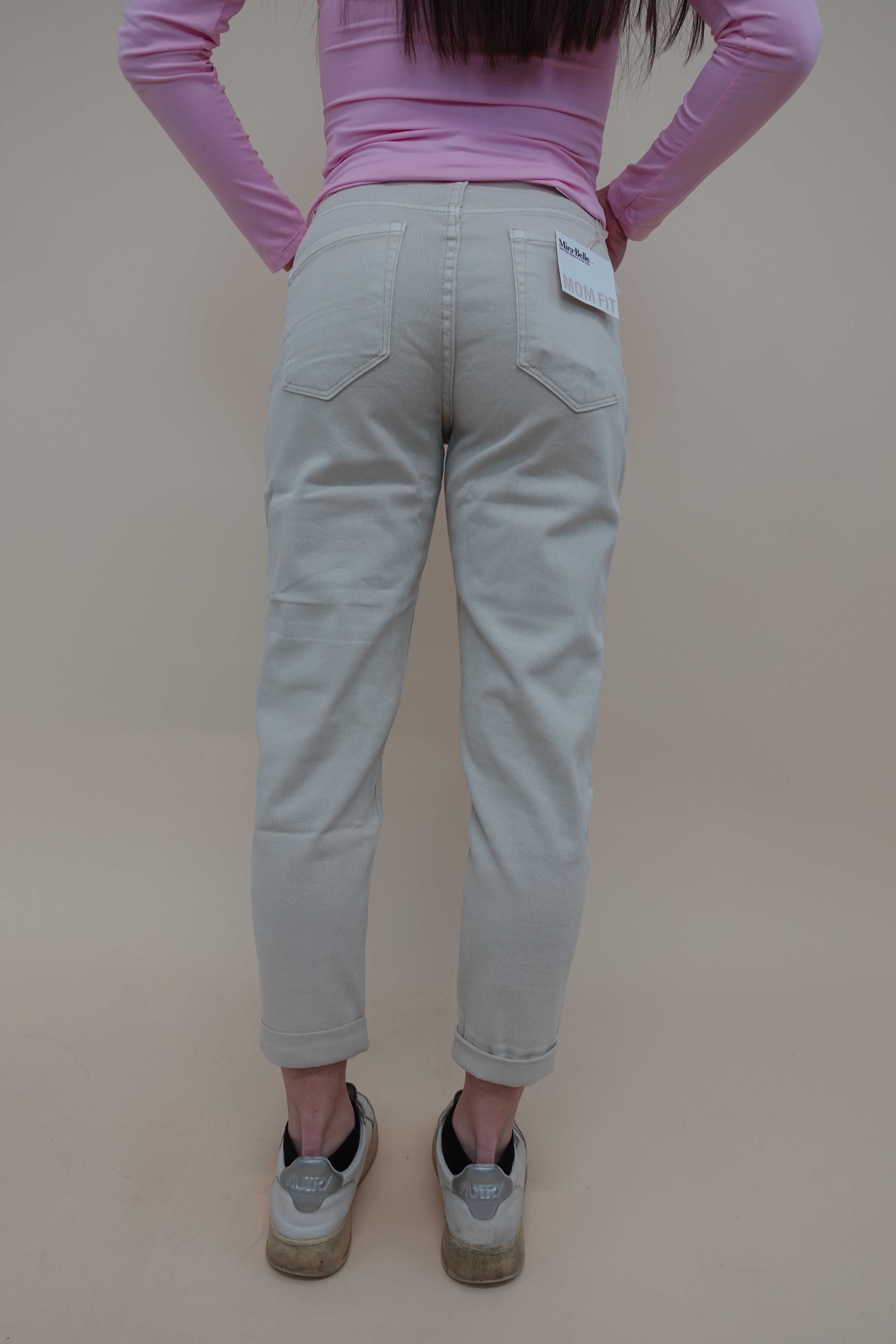 Jeans Momfit Beige