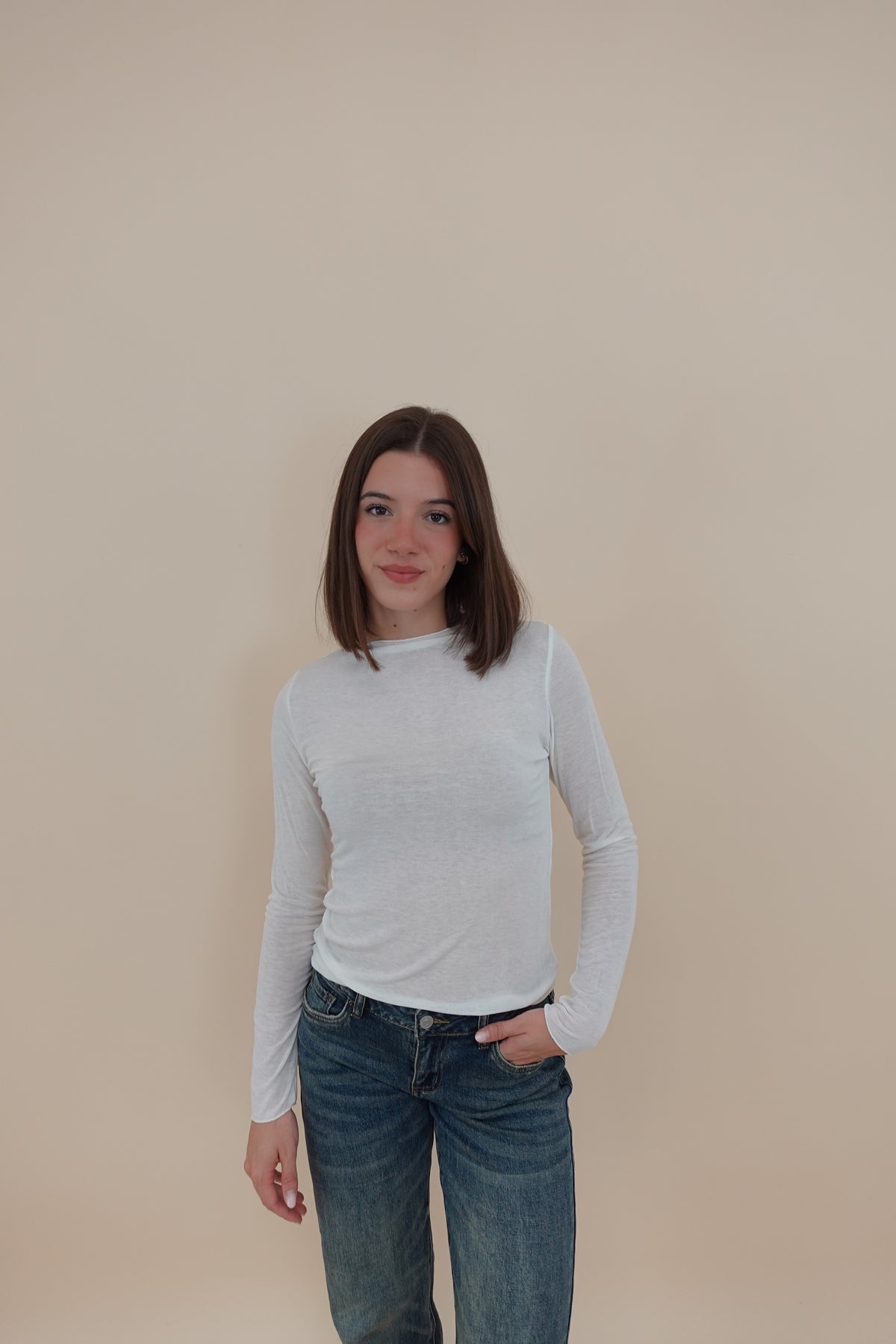 Maglia Misto Cashmere Bianca