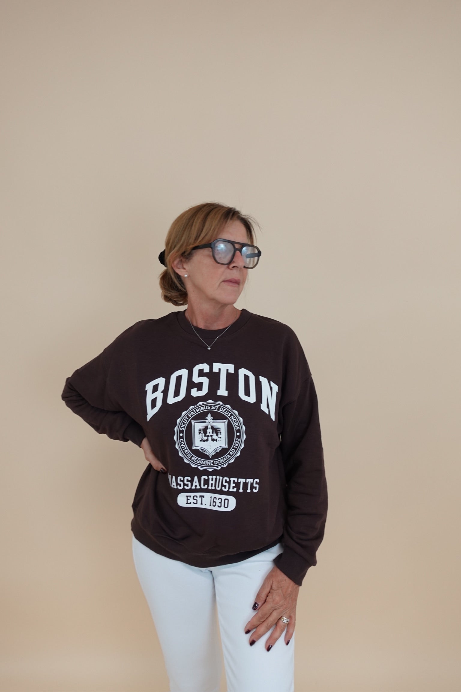 Felpa Boston Marrone