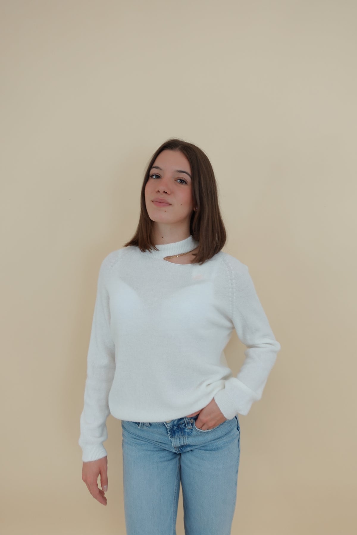 Maglione Cut Bianco Small