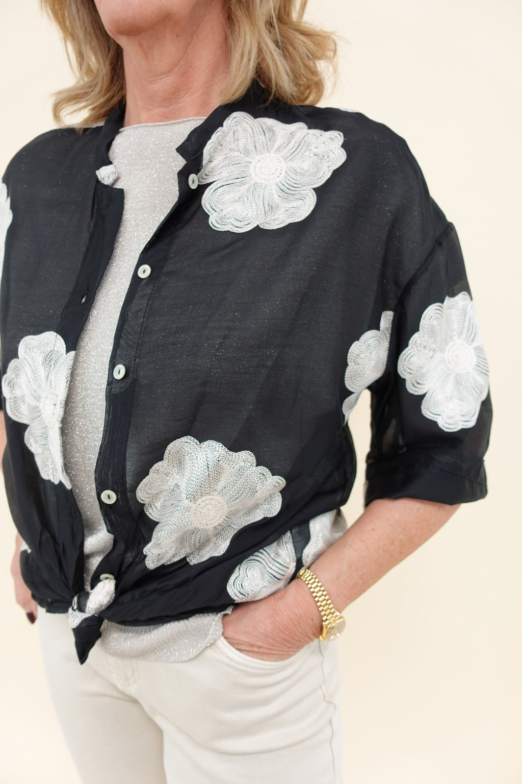 Camicia Flower Nera