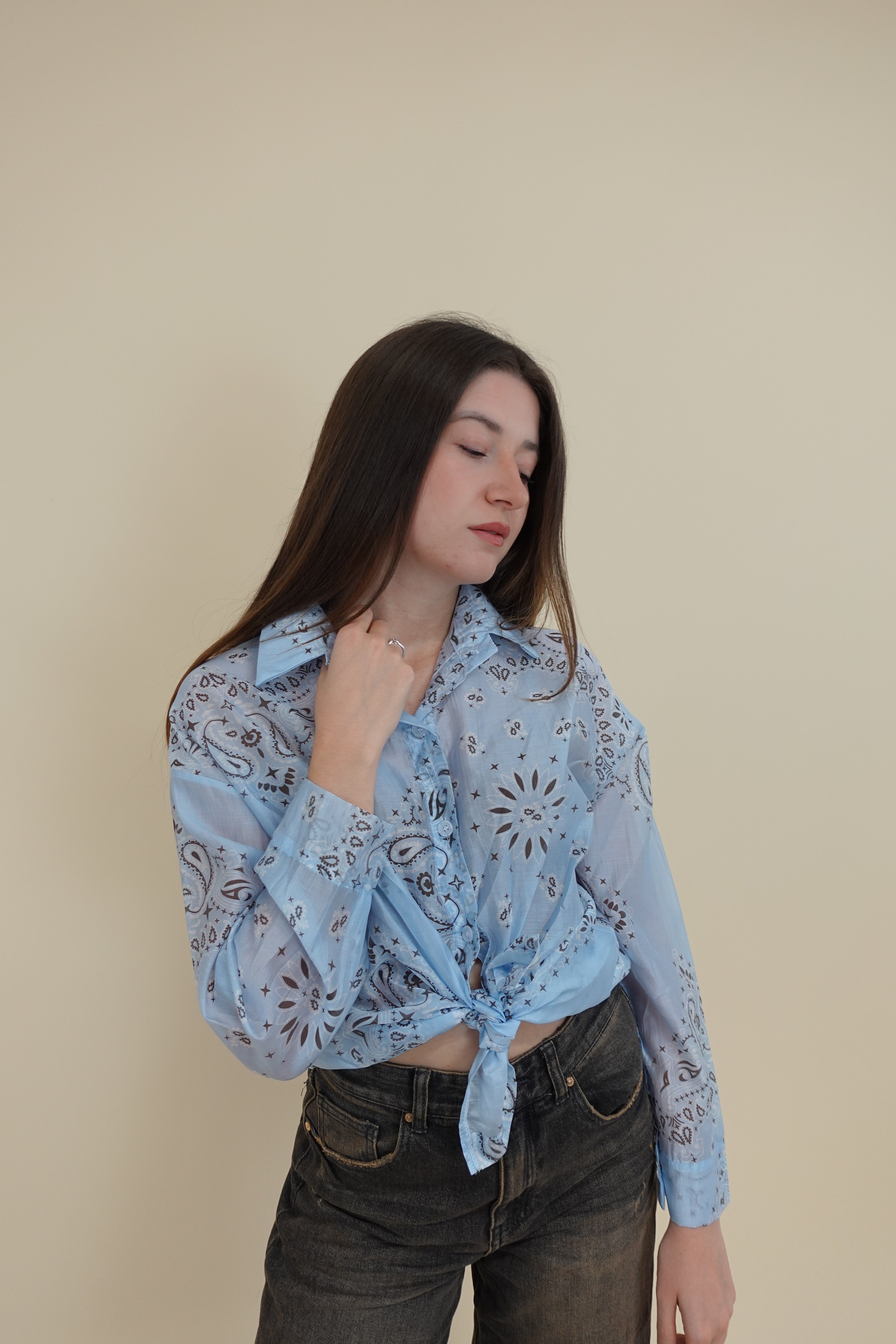 Camicia Bandana Azzurra