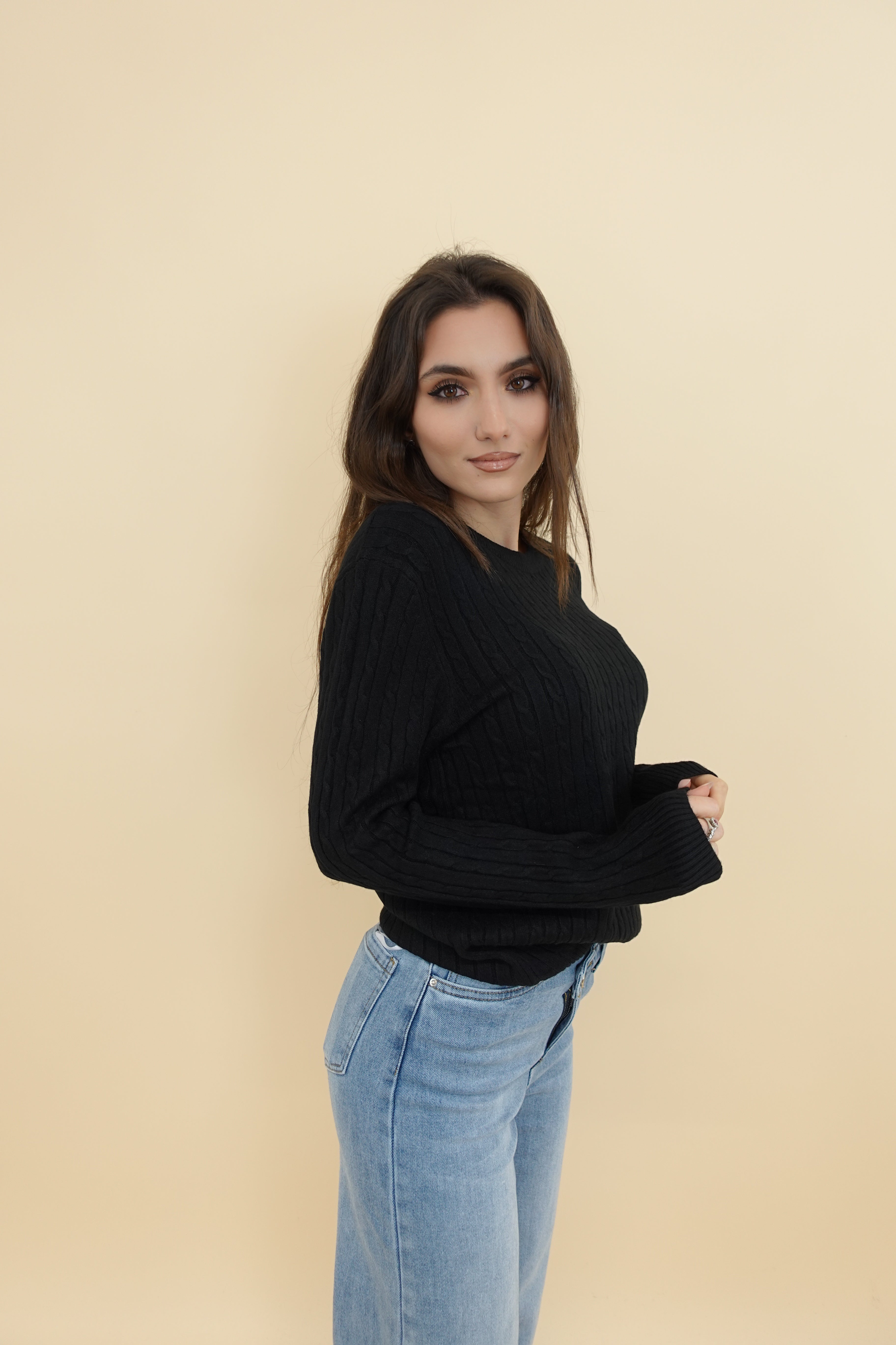 Maglioncino Treccina New Nero