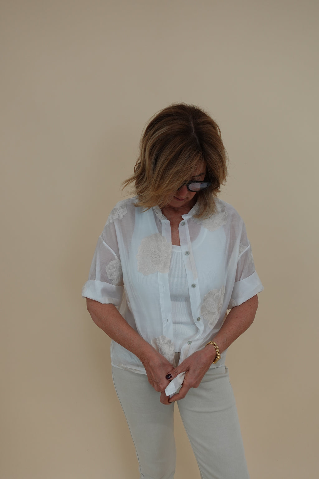 Camicia Flower Bianca