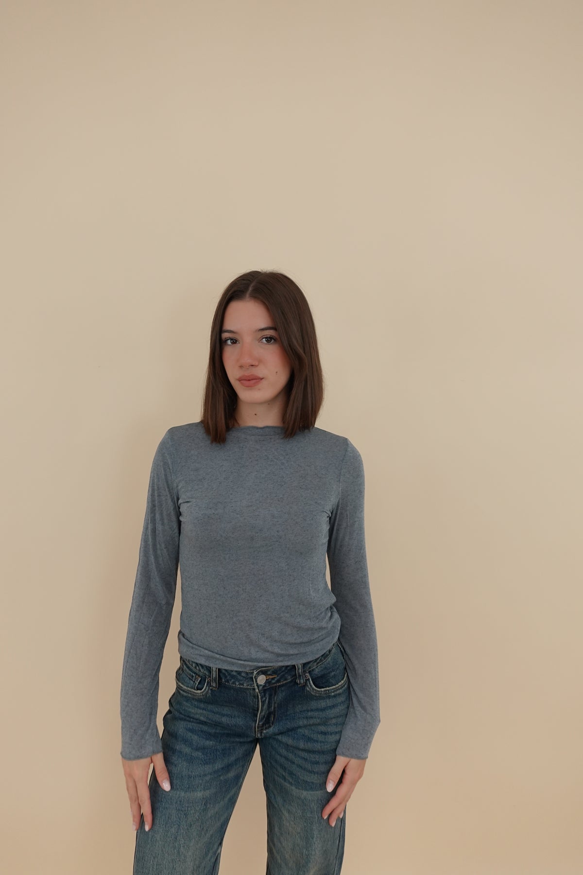 Maglia Misto Cashmere Grigio