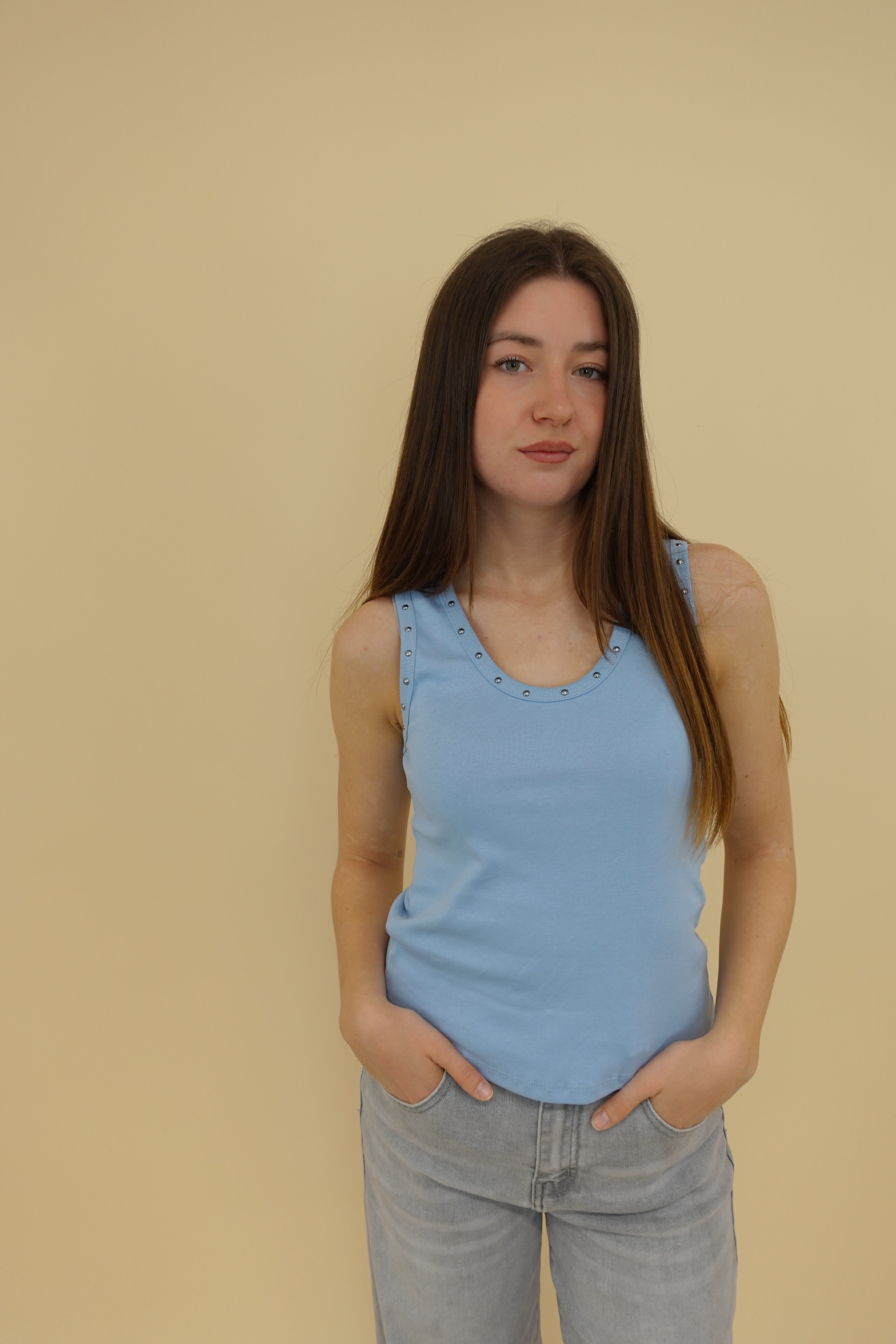 Canotta Borchie Azzurra