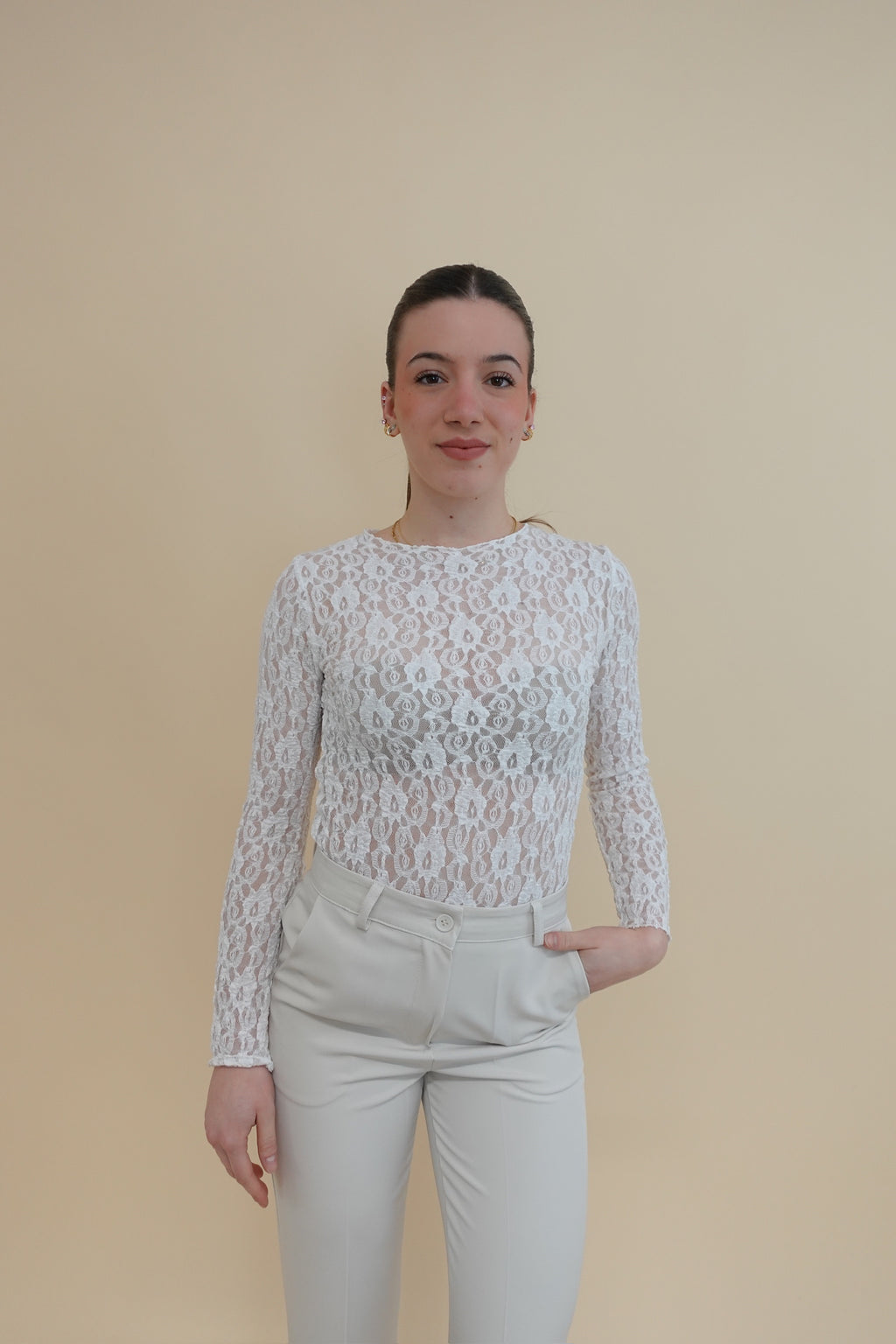 Maglia Pizzo Panna