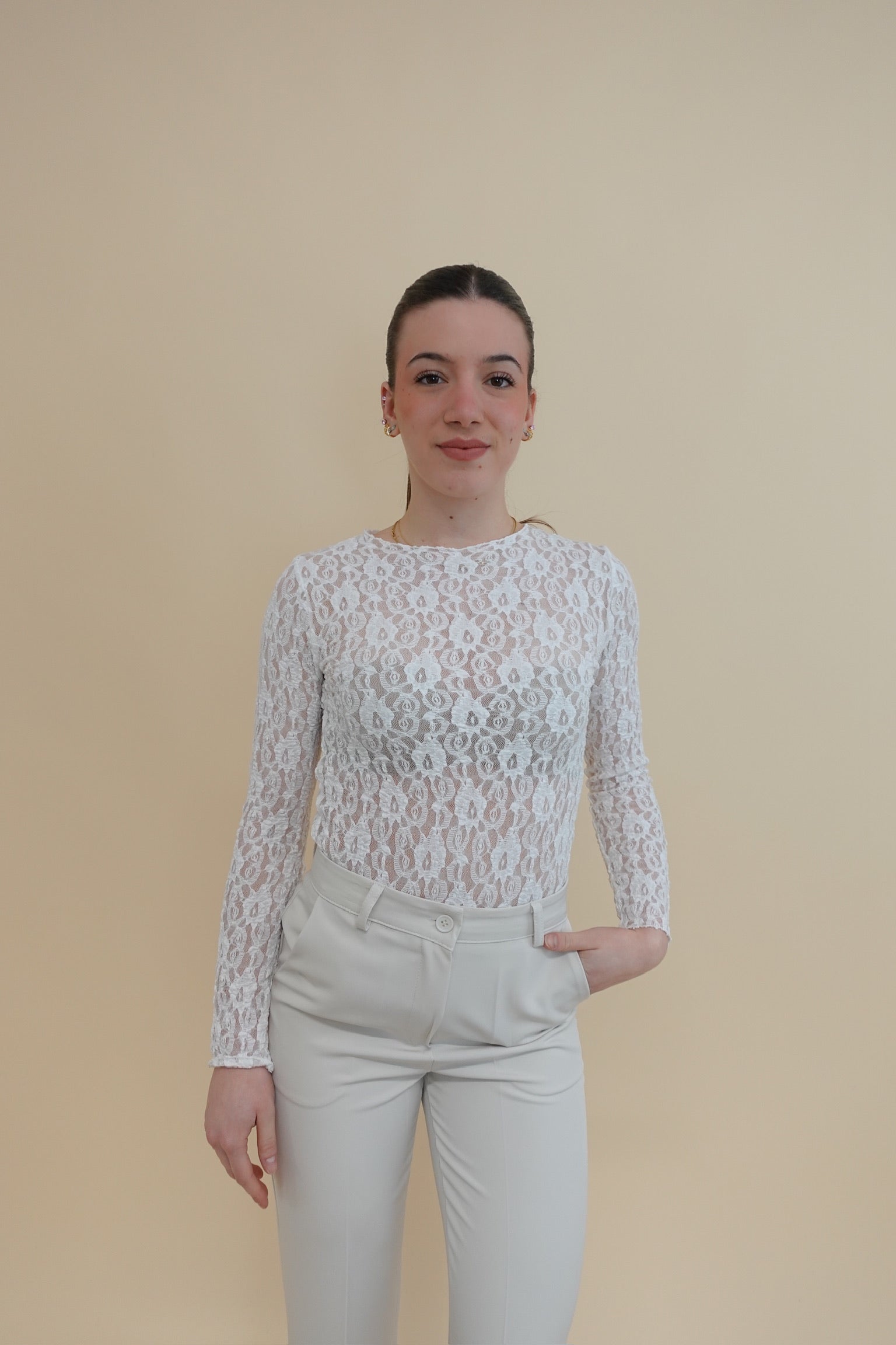 Maglia Pizzo Panna