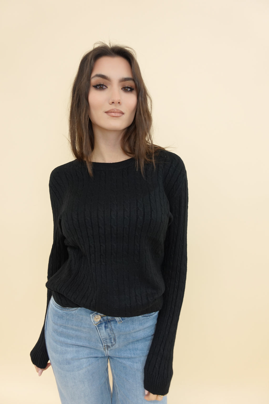 Maglioncino Treccina New Nero